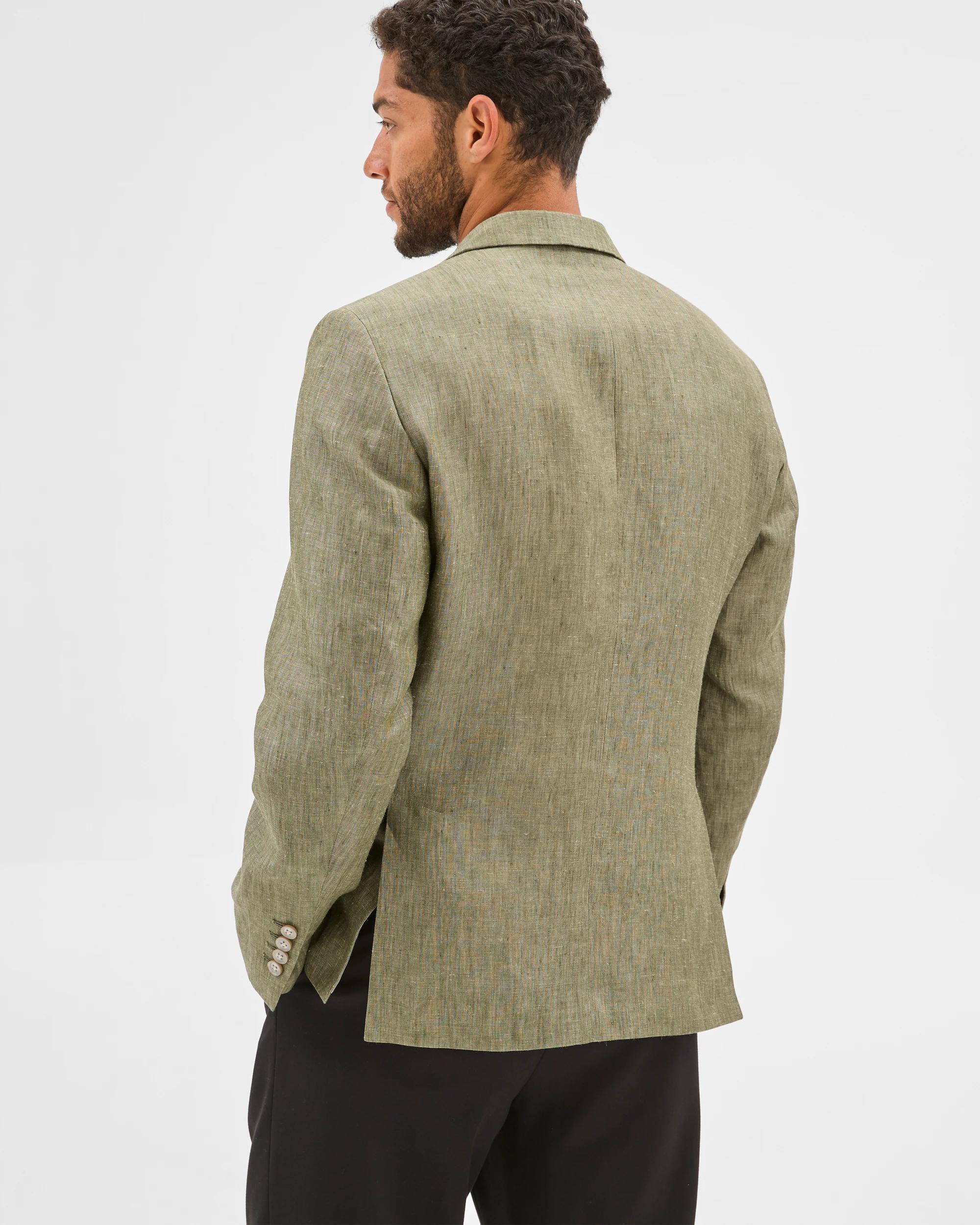 4 Tailored Fit European Linen Blazer - Preview KHAKI, 4 of 6