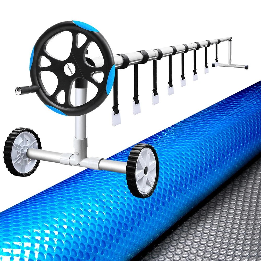 1 Aquabuddy Pool Cover 500 Micron 10.5x4.2m  Swimming Pool Solar Blanket 5.5m  Roller - Multi, 1 of 6