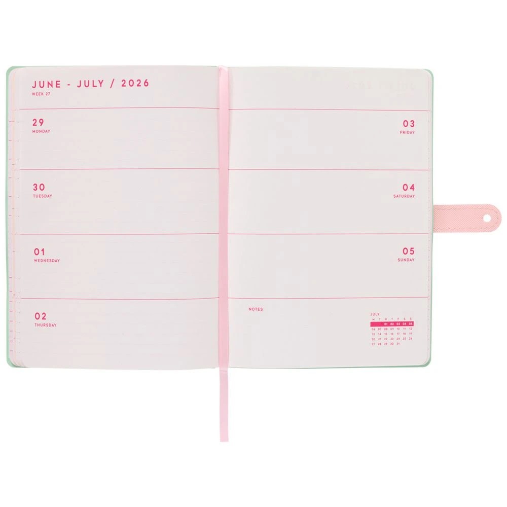 7 Otto A5 Week to View 2026 Colour Block Diary Jelly Mint, 7 of 7