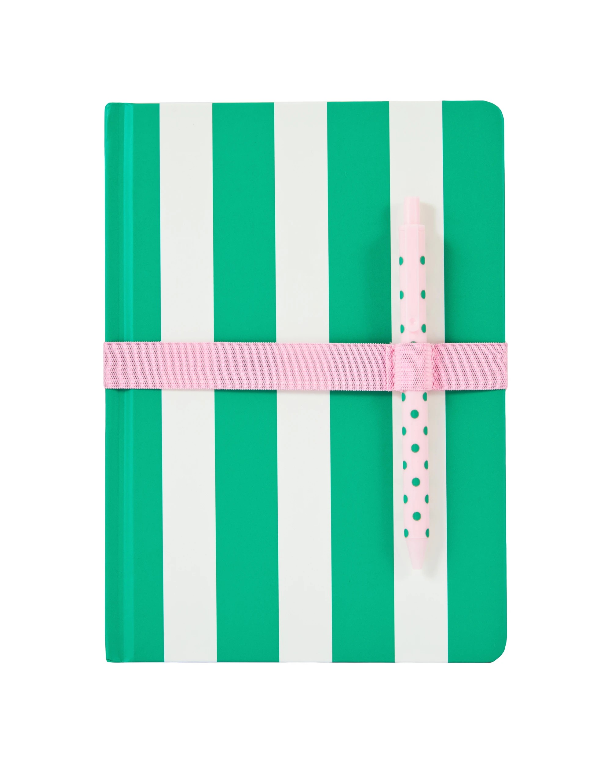1 A5 Journal Green Stripe with Pen 80gsm 192 Pages, 1 of 6