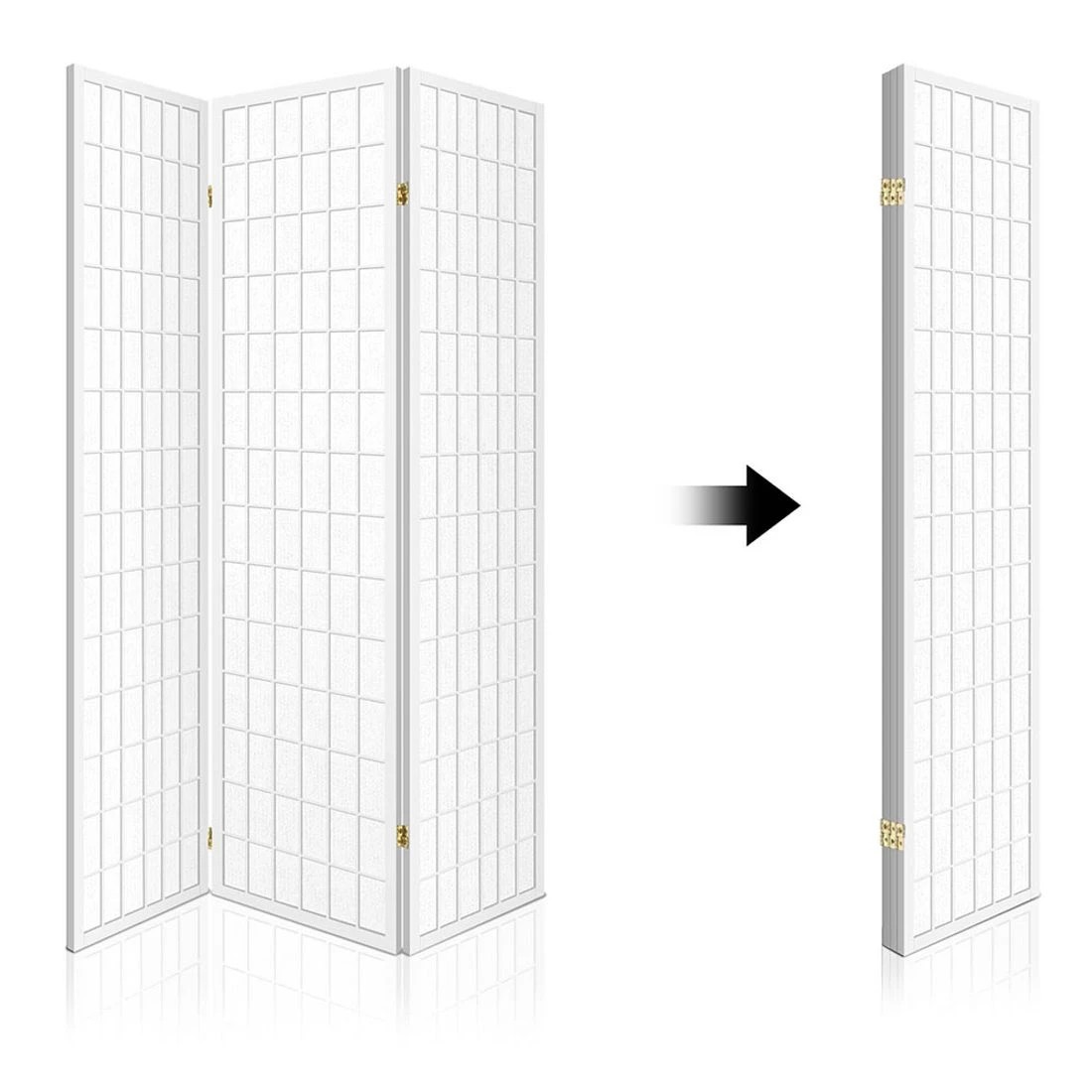 3 Artiss 3 Panel Room Divider Screen 131x179cm - White, 3 of 8