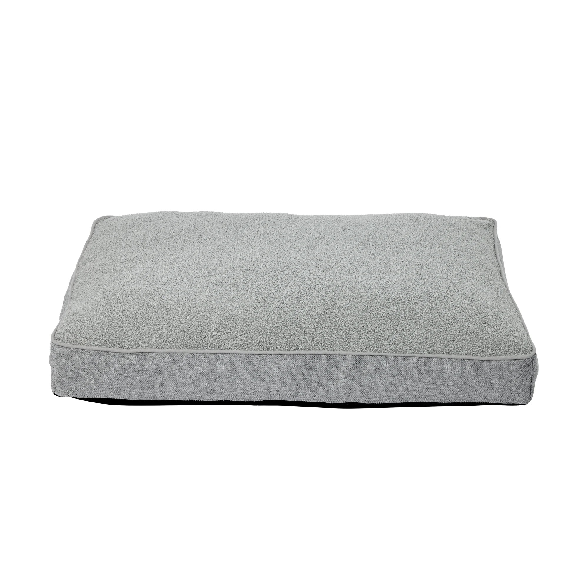2 Pet Bed Rectangle Boucle - Large, Grey, 2 of 7