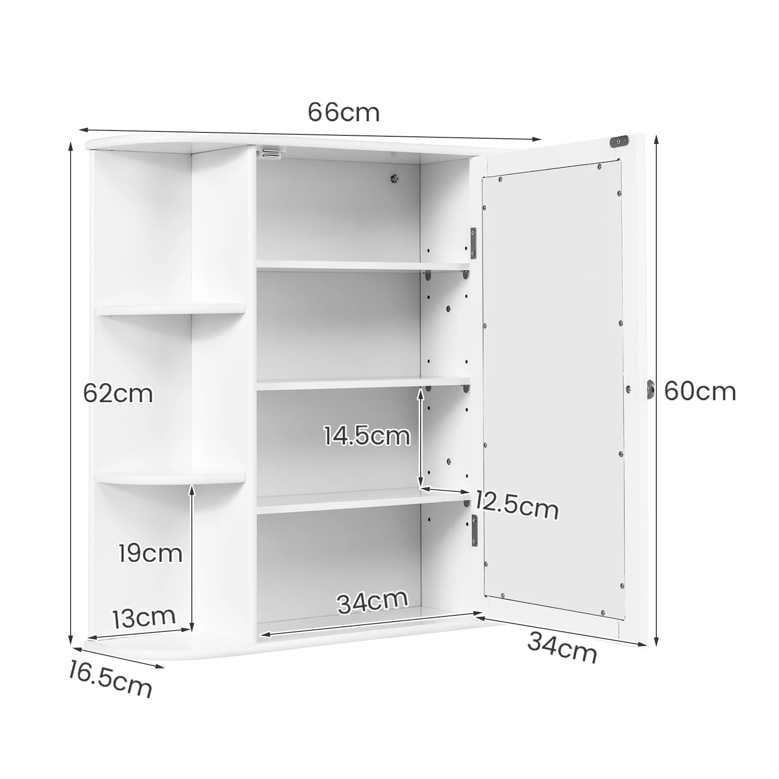 2 Costway Bathroom Wall Cabinet w/Mirror Modern Medicine Cabinet, 2 of 6