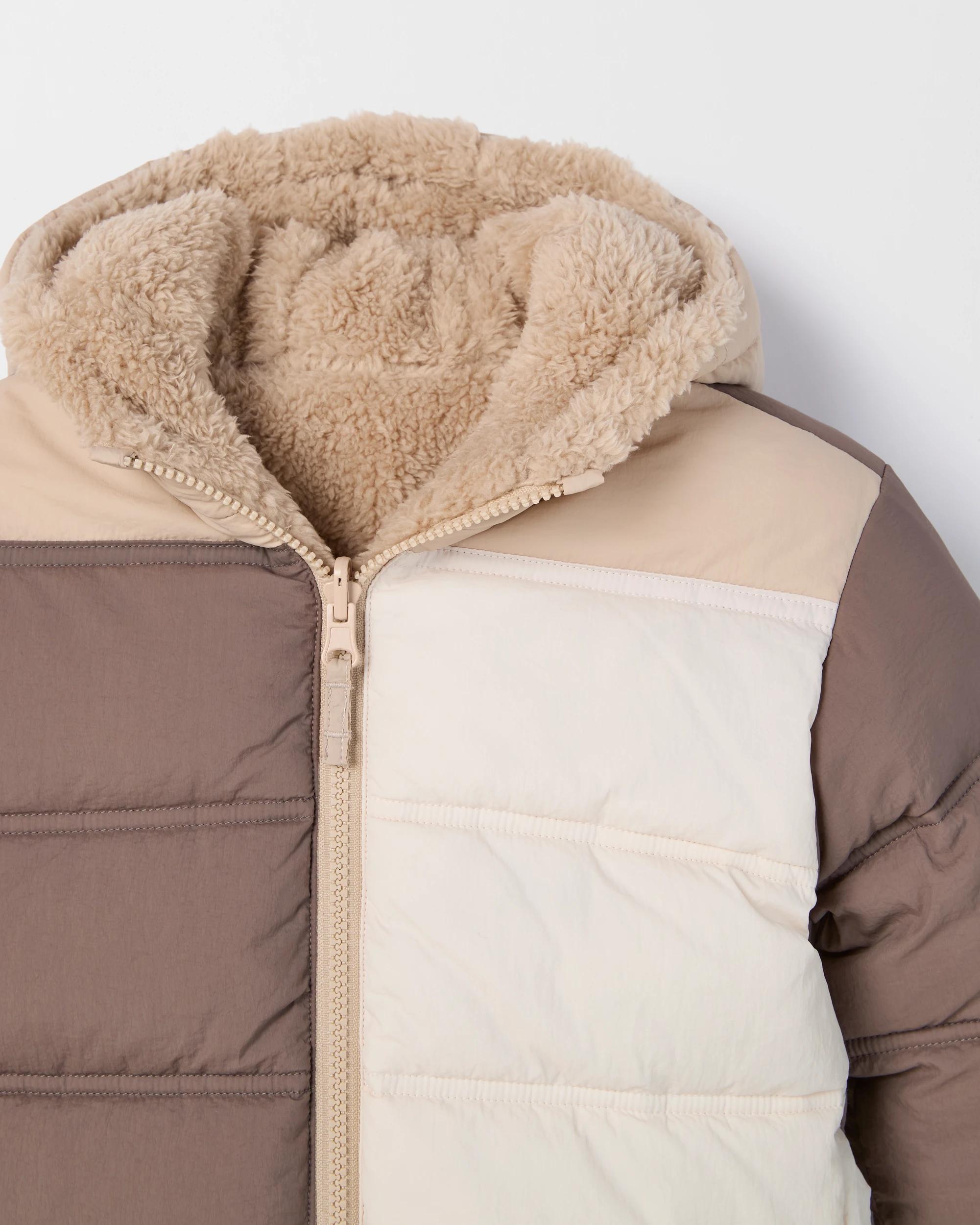 2 Target Kids Reversible Hooded Puffer Jacket NEUTRAL, 2 of 4
