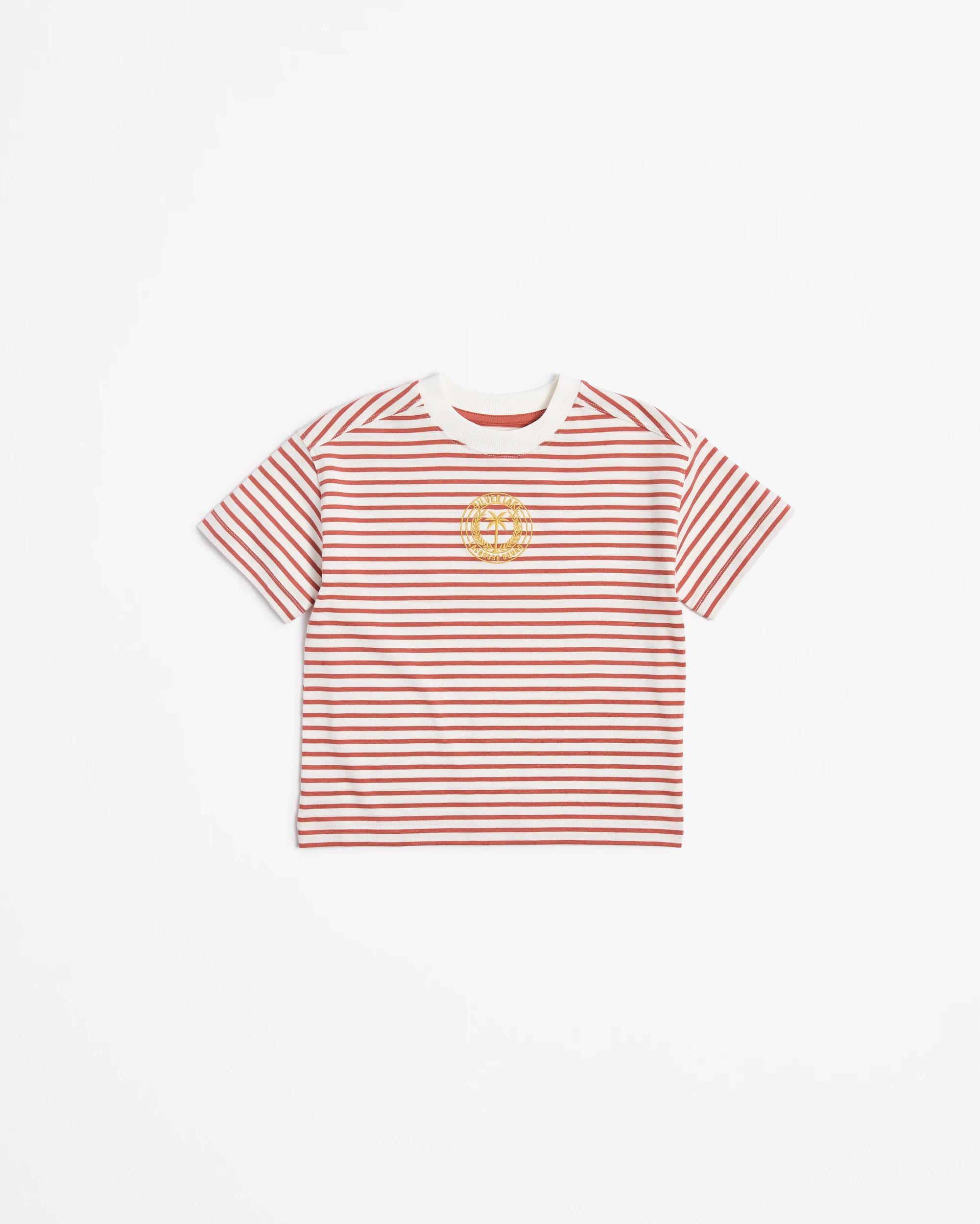 4 Target Australian Cotton Oversized Stripe Heavyweight T-shirt RED, 4 of 5