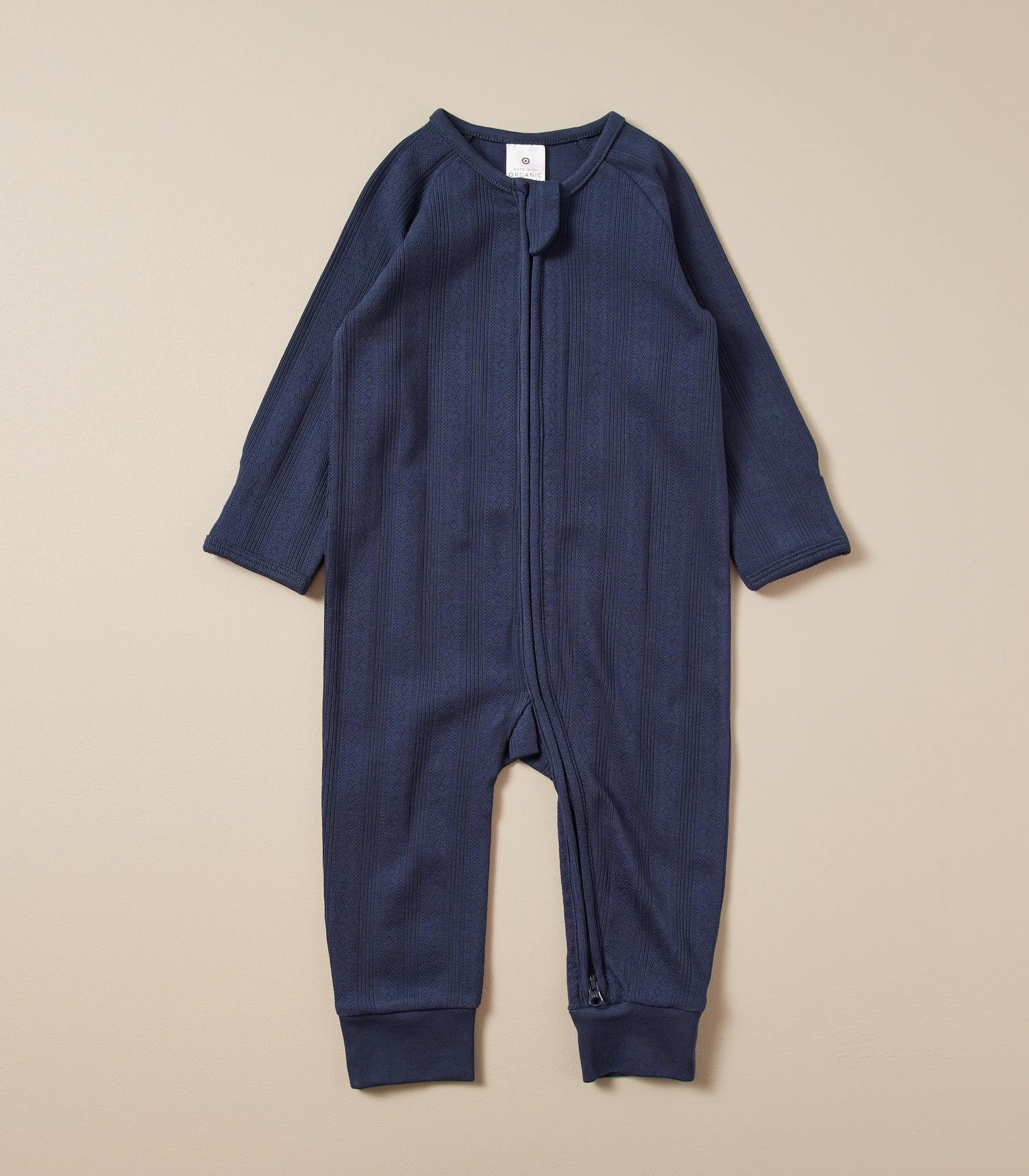 5 Target Baby Organic Cotton Pointelle Zip Coverall NAVY BLUE, 5 of 7