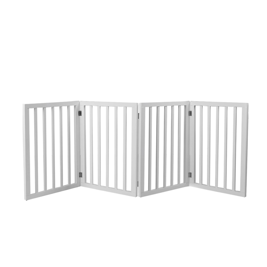 1 Pawz 4 Panels Wooden Pet Gate White, 1 of 7