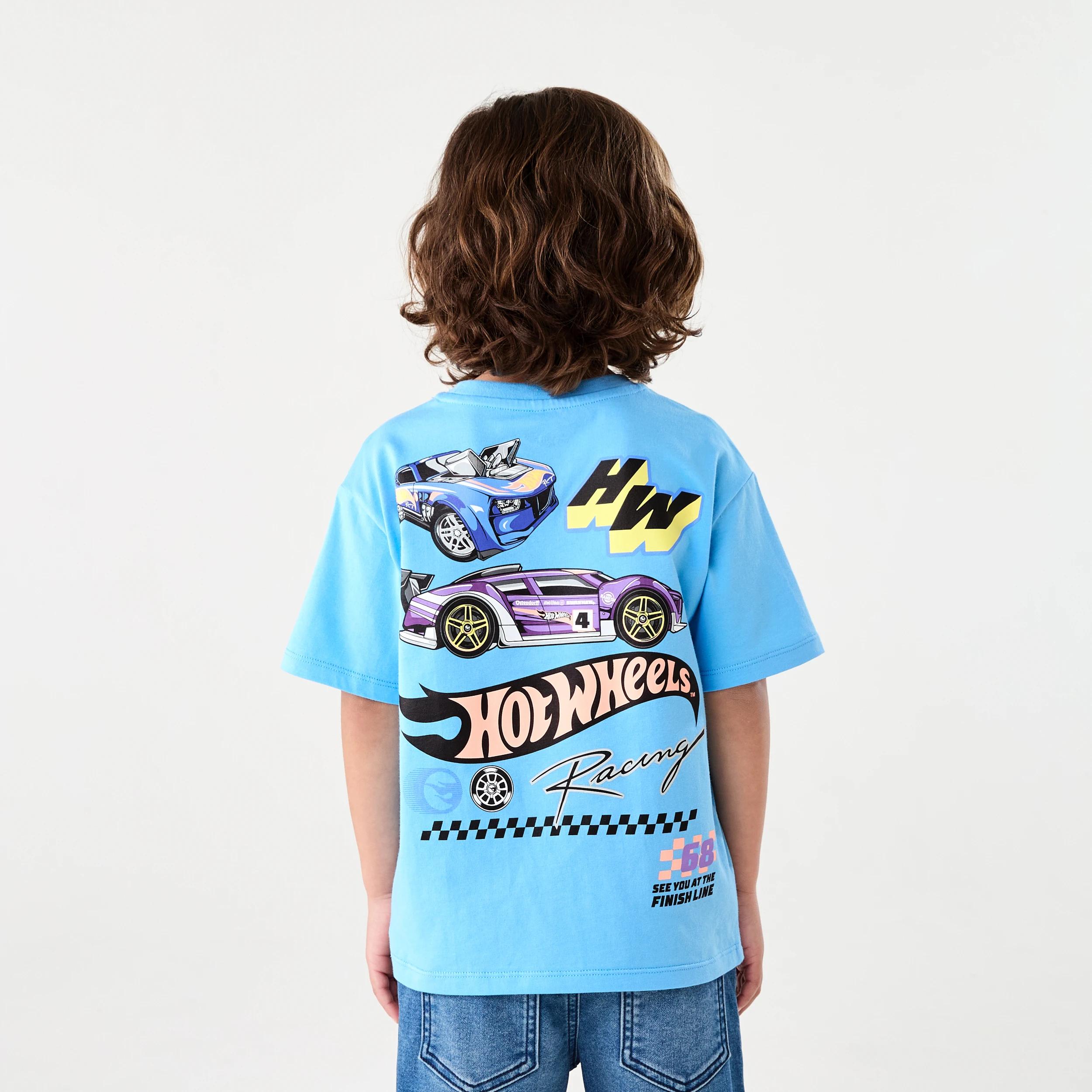 2 Hot Wheels License Print T-shirt HOT WHEELS RACING FRONT AND BACK PRINT, 2 of 7
