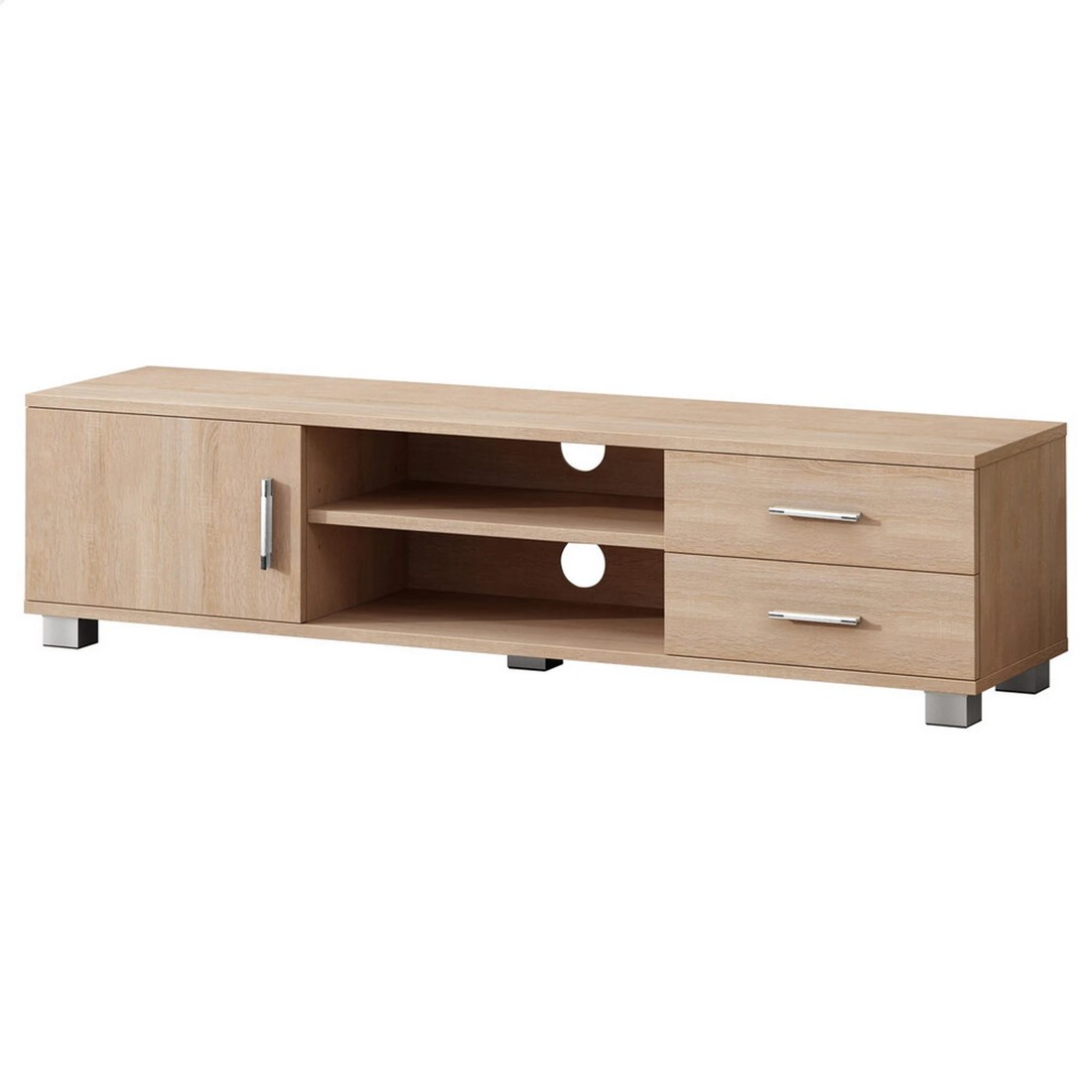 1 Alfordson Entertainment Unit TV Cabinet Stand 120cm Storage Drawer - Oak, 1 of 10