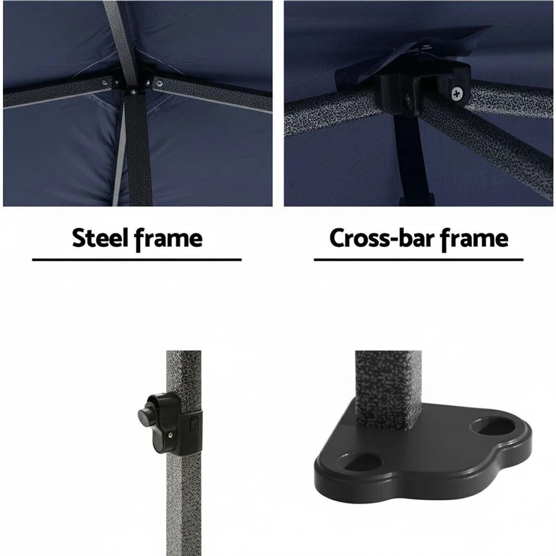 5 Instahut Gazebo Pop Up Marquee 3x3m Folding Tent Wedding Outdoor Camping Canopy Gazebos Shade - Blue, 5 of 8