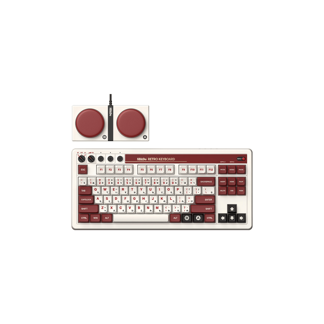 1 8bitdo Retro 87-key Mechanical Gaming Keyboard For Android Windows Fami Edition - White, 1 of 10