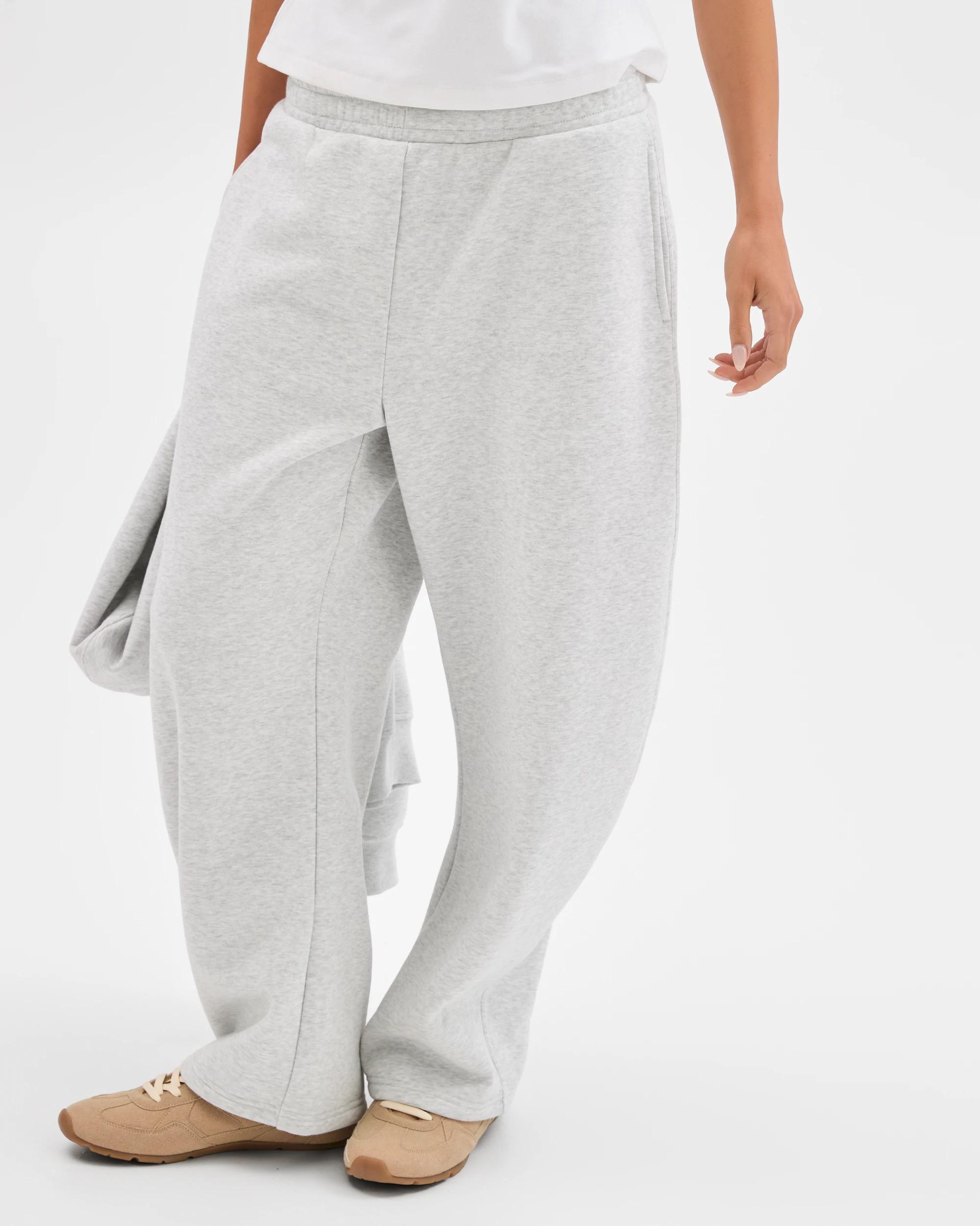 3 Lily Loves Australian Cotton Blend Bow Leg Trackpants SILVER MARLE, 3 of 7