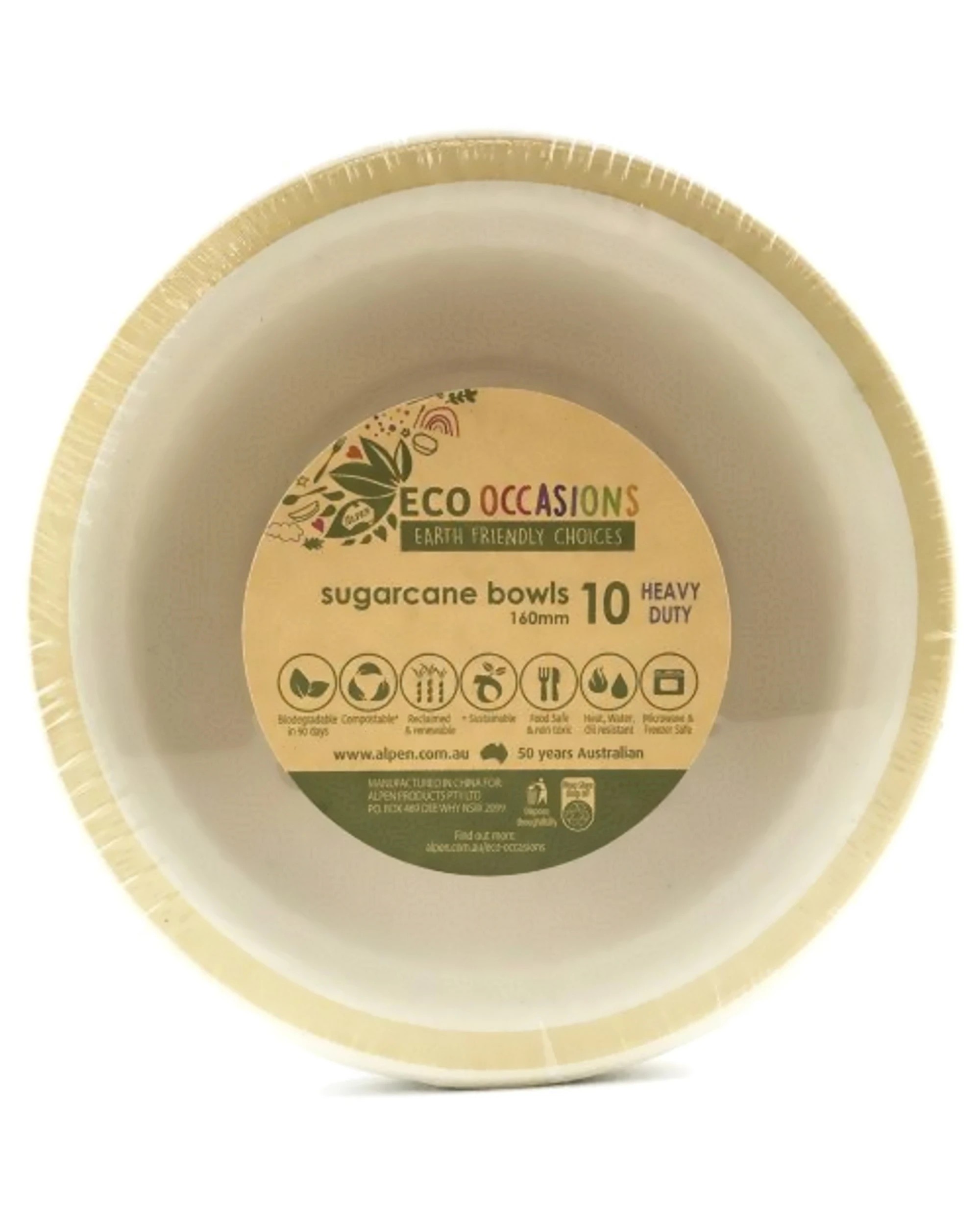 2 Alpen Rim Sugar Cane Bowls Pack of 10 - Gold, 2 of 3