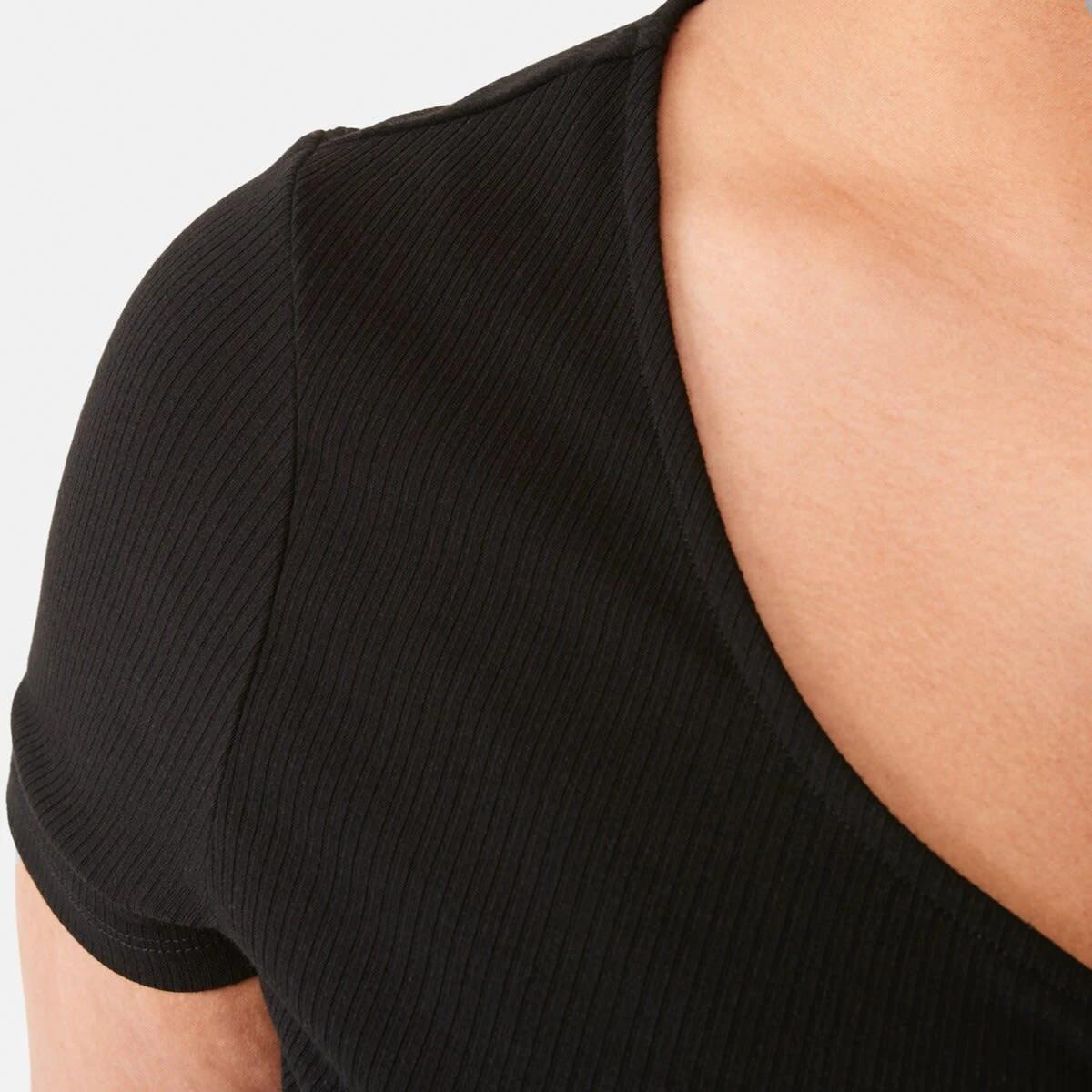 5 Curve Short Sleeve Ruch Top Black, 5 of 6