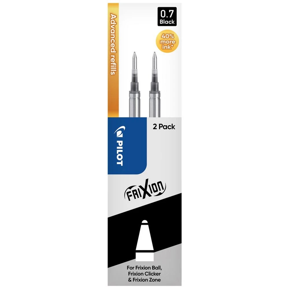 1 PILOT FriXion Advanced Erasable Gel Refill 0.7mm Black 2 Pack, 1 of 3