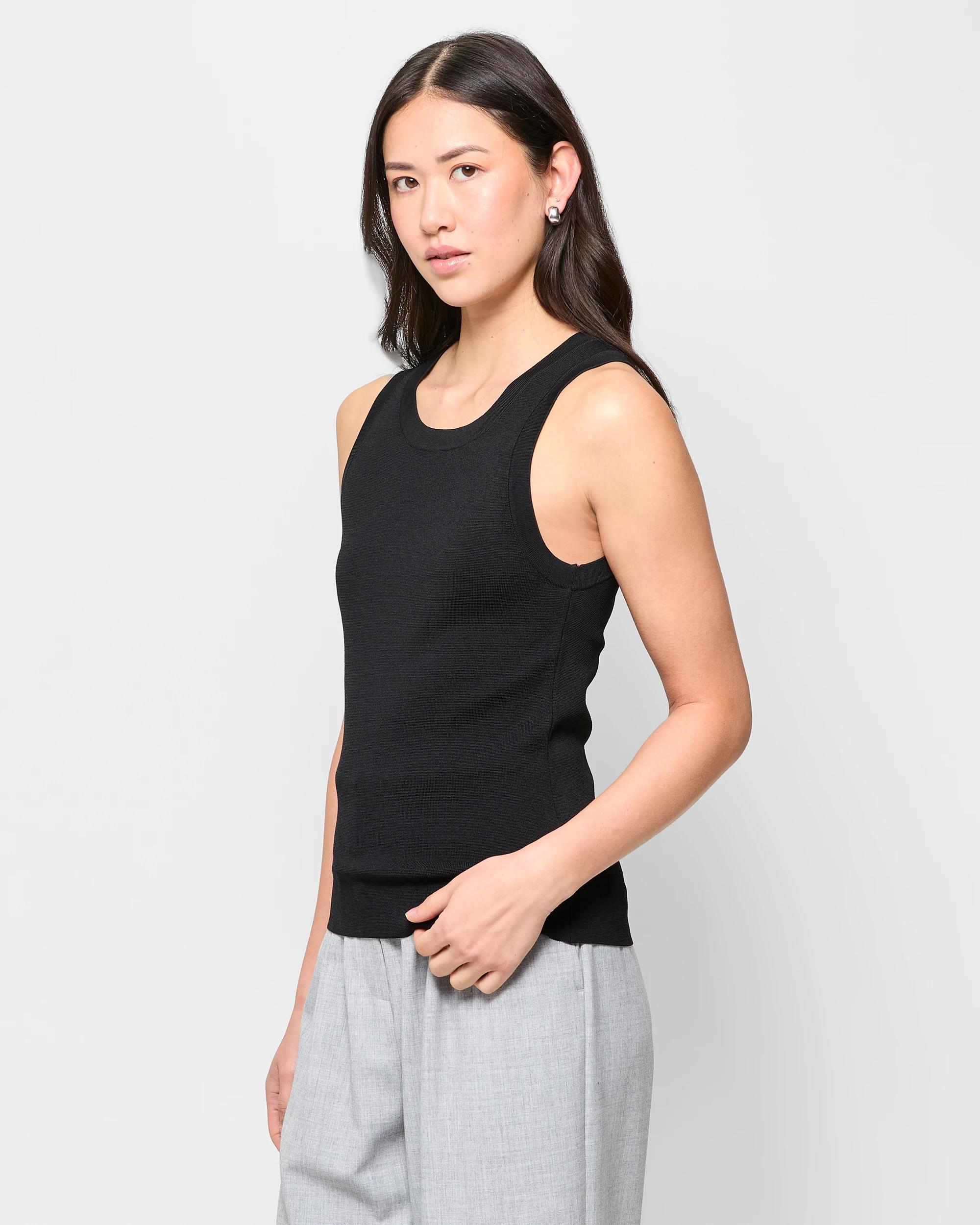 3 Ultimate Milano Sleeveless Tank Top - Preview BLACK, 3 of 5