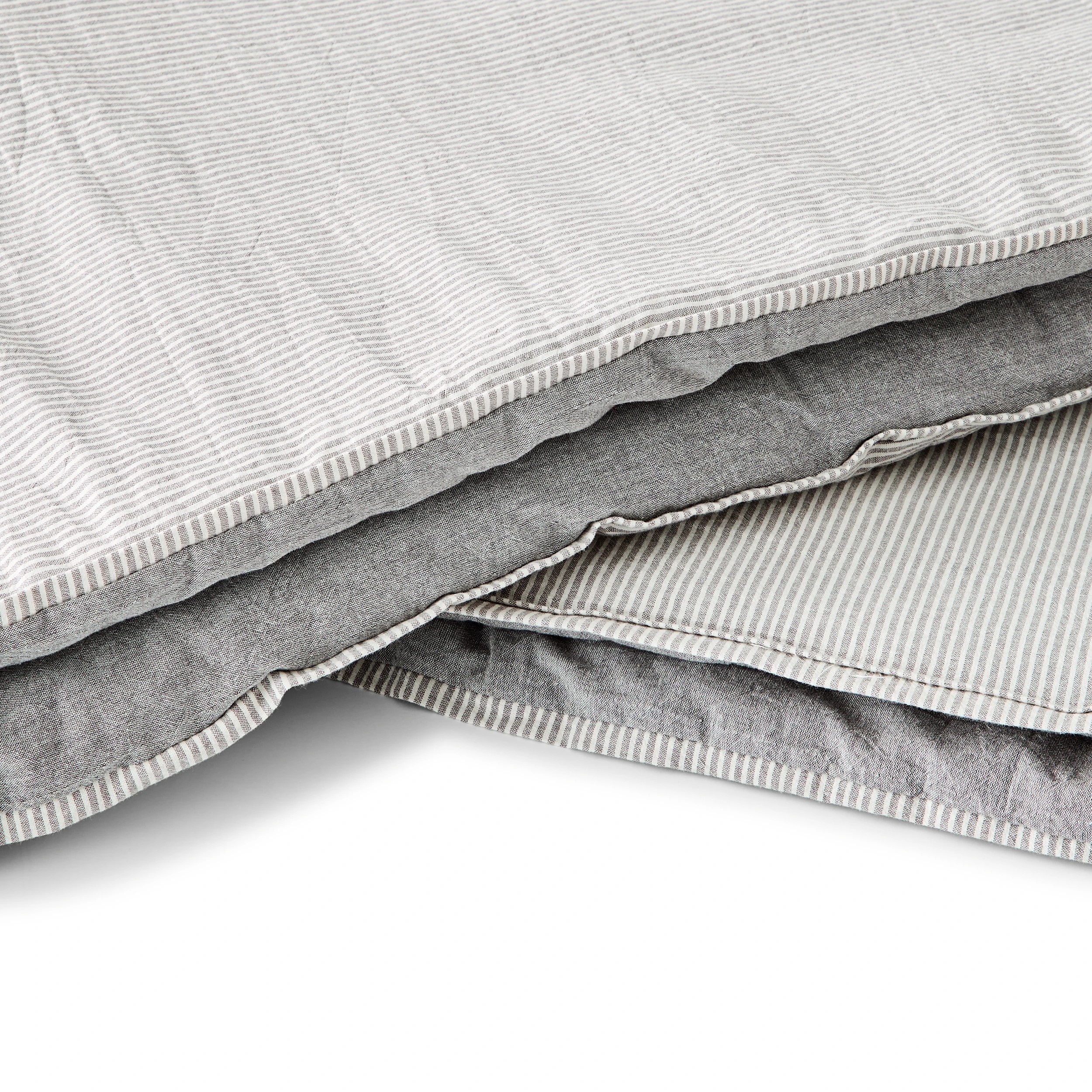 6 Striped Reversible Comforter Set - Queen Bed, Grey, 6 of 7