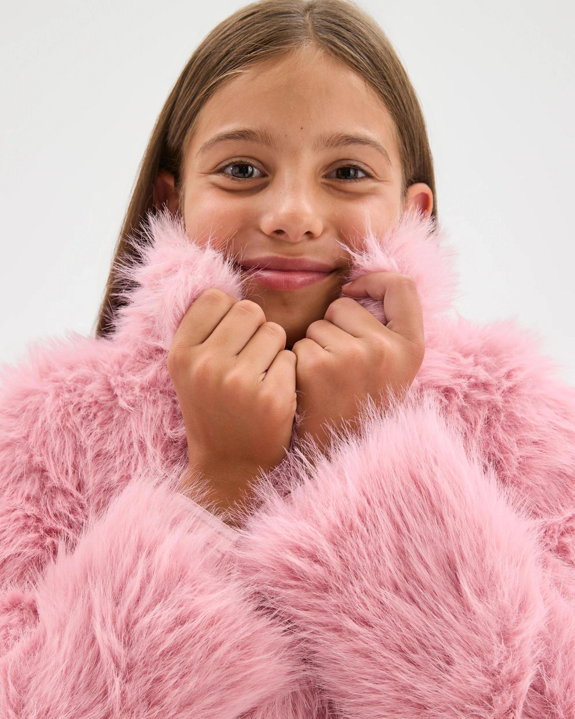 4 Target Kids Faux Fur Jacket BLUSH, 4 of 7