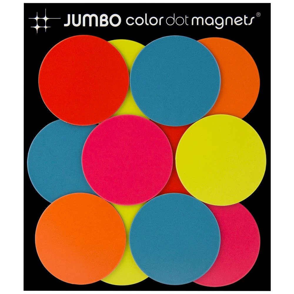 1 Three By Three Jumbo Colour Dot Magnets 12 Pack, 1 of 2