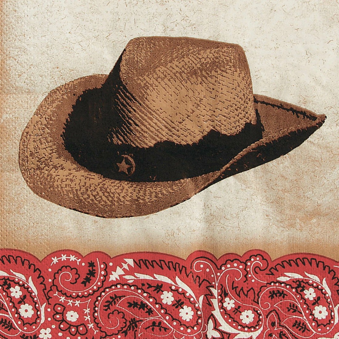 1 Oriental Trading Wild West Cowboy Large Napkins / Serviettes Pack of 16, 1 of 1