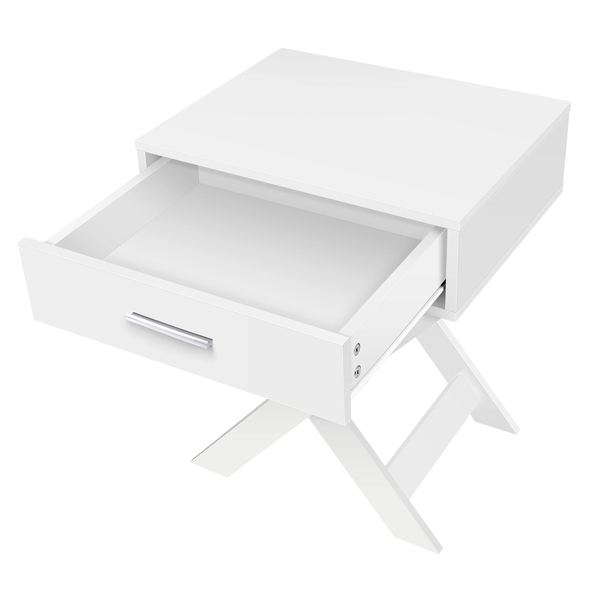 10 Alfordson Bedside Table Nightstand Side Storage Cabinet French Country - White, 10 of 10