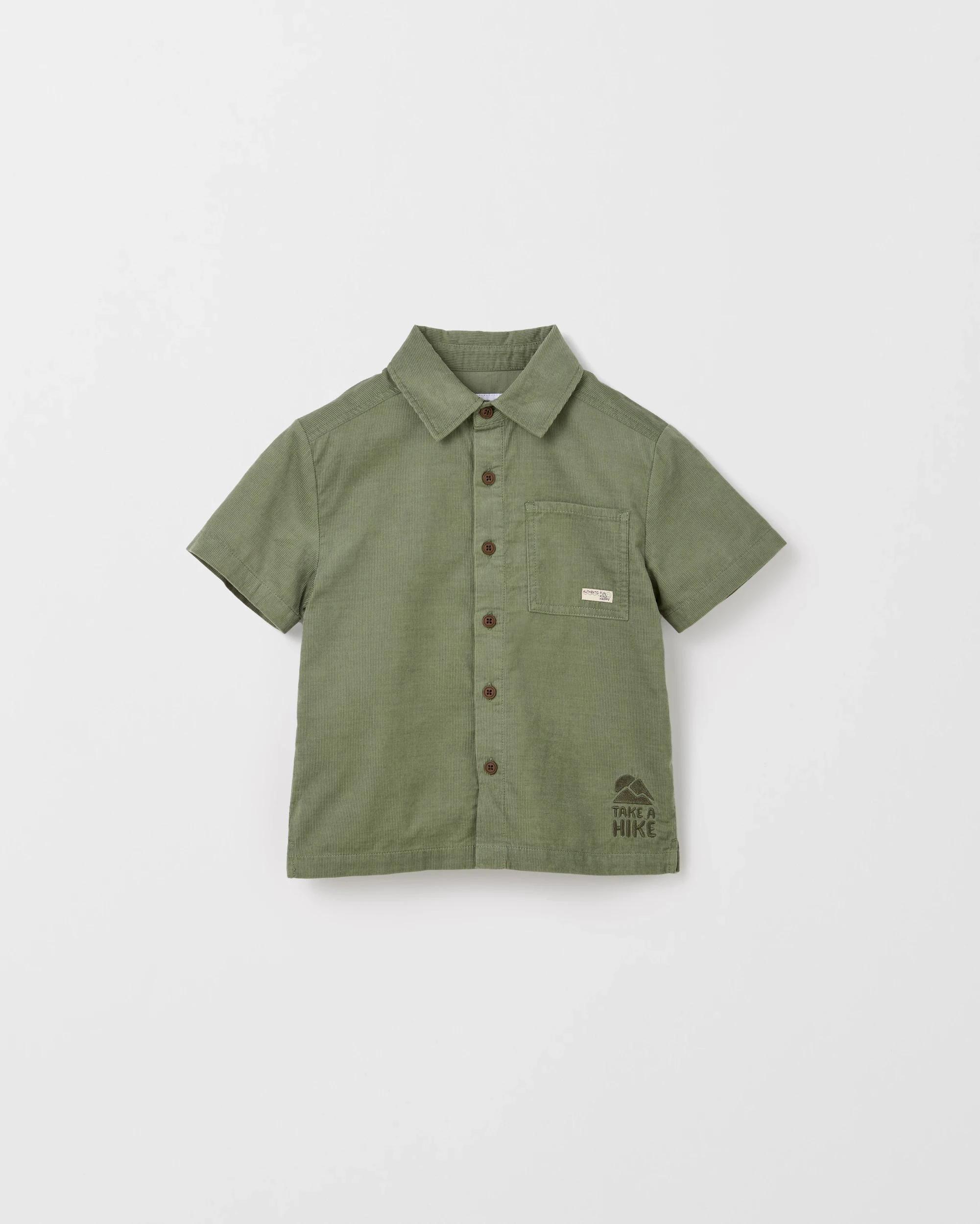 1 Target Kids Australian Cotton Short Sleeve Mini Cord Shirt GREEN, 1 of 2