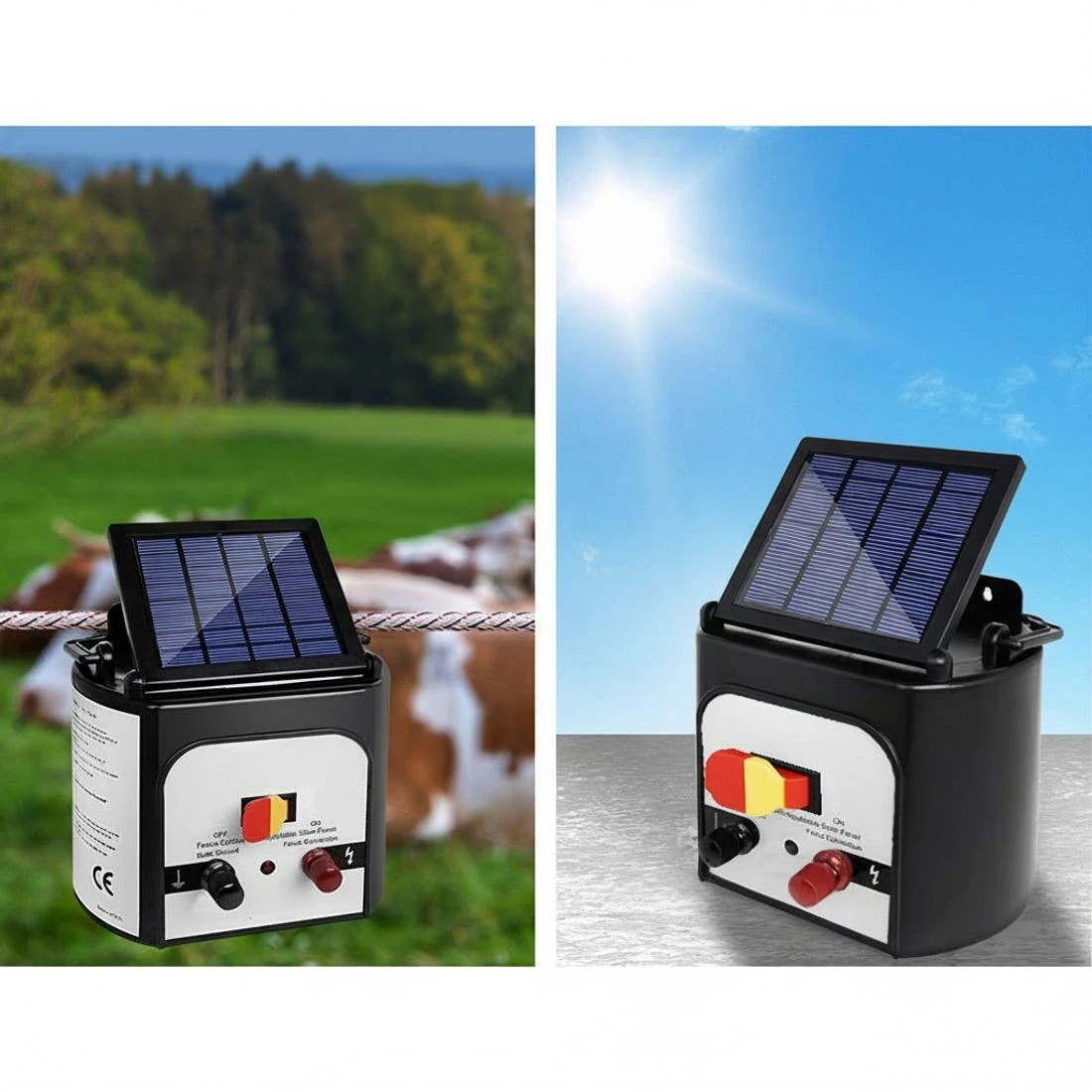 3 Giantz Fence Energiser 8KM Solar Powered 0.3J Electric Fencing Charger - Black, 3 of 4