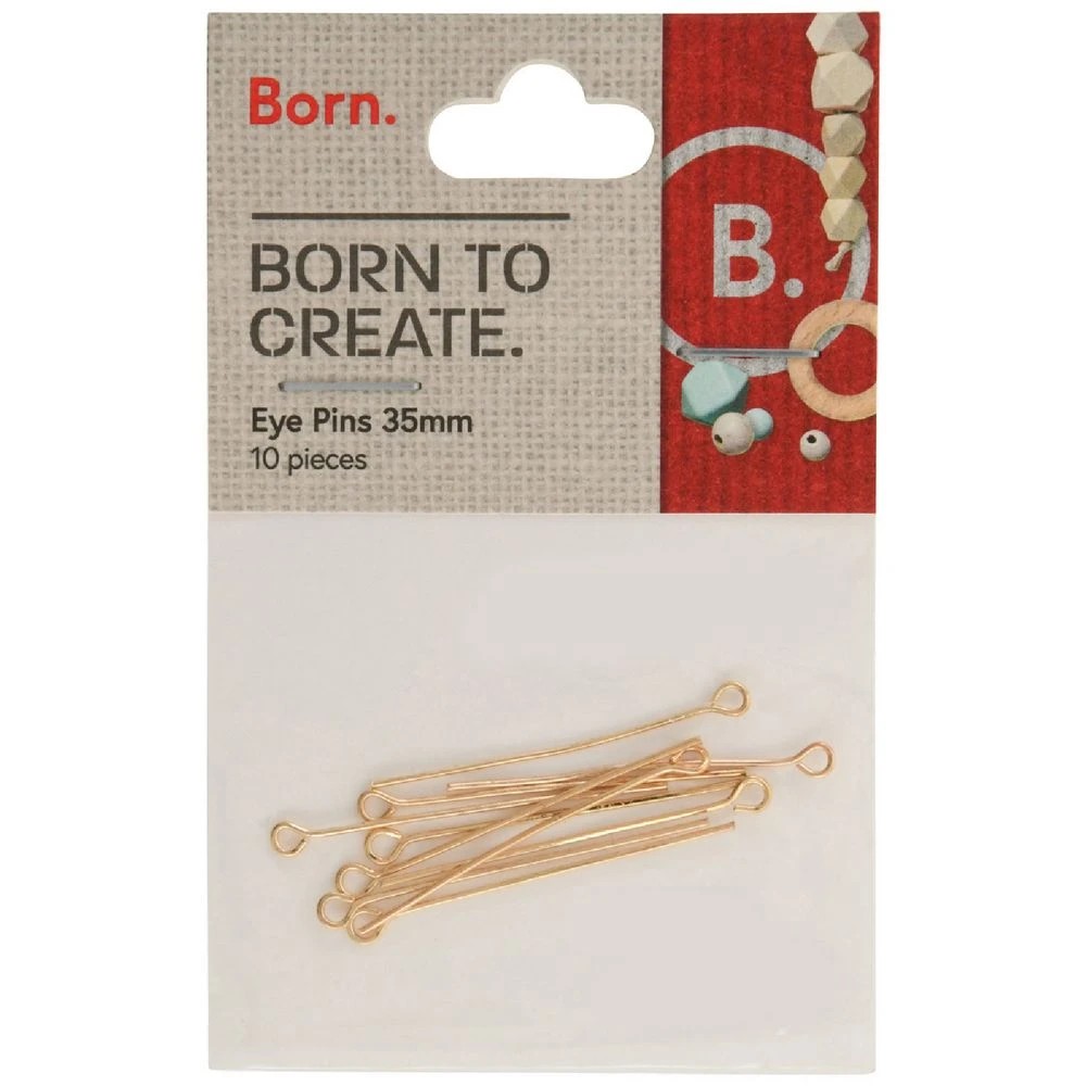 1 Born Eye Pins 35mm 10 Piece Gold, 1 of 2