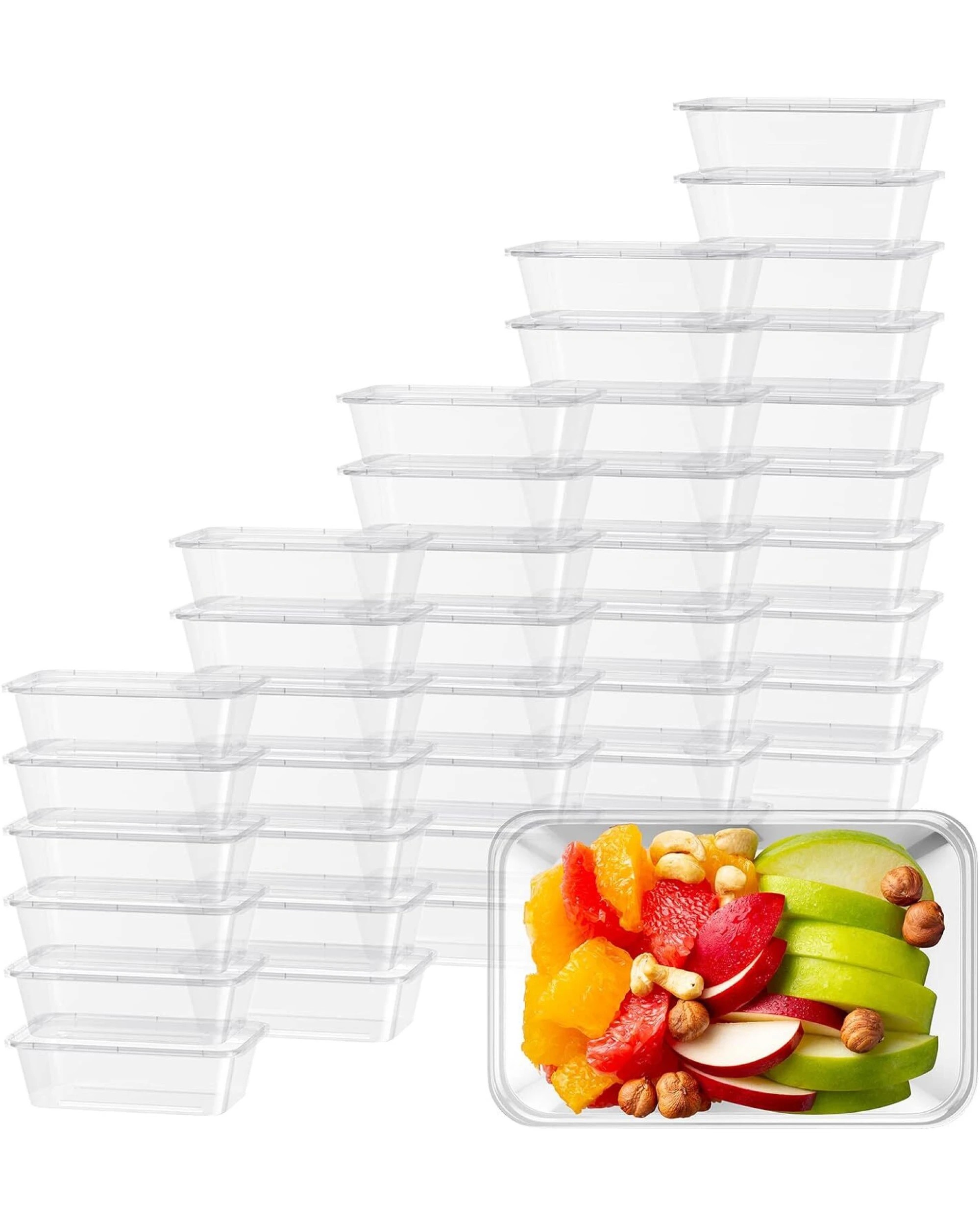 1 BR Home 500 Pack 350ml Food Containers Plastic Meal Prep Storage, 1 of 7