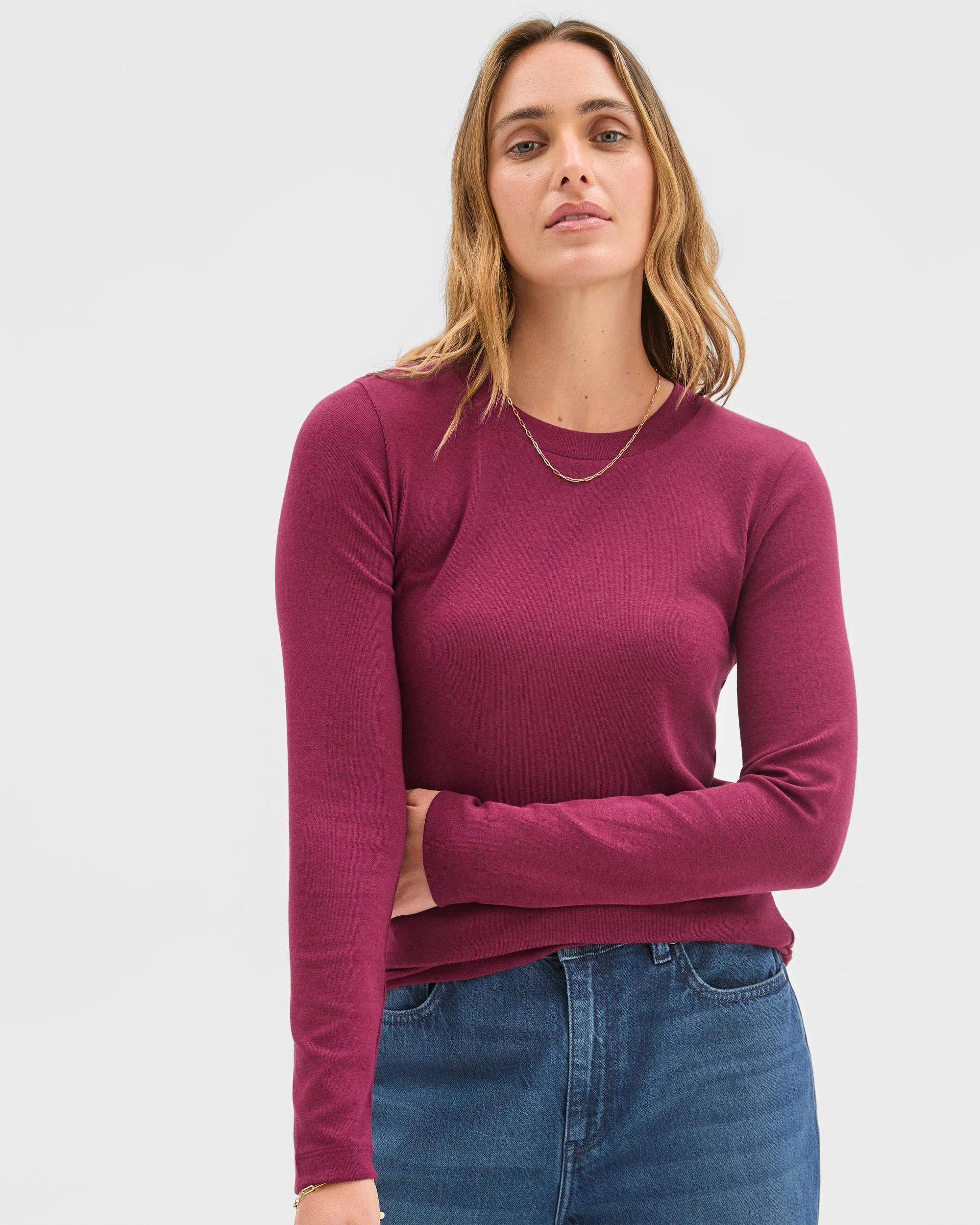 4 Target Woman Soft Touch Long Sleeve T-Shirt BOYSENBERRY, 4 of 6