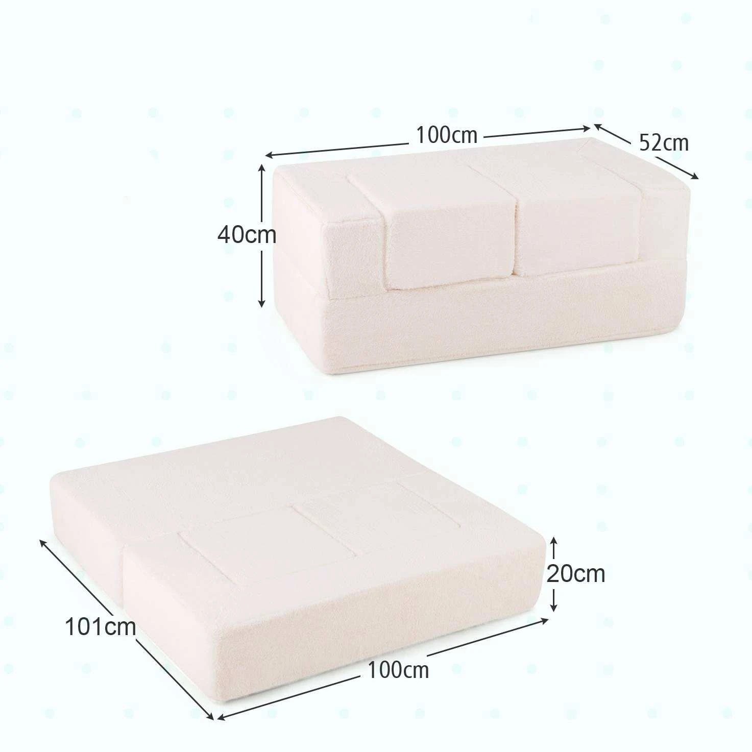 2 Costway Modular Sofa Couch Convertible Foam Armchair Plush Sofa - White, 2 of 2