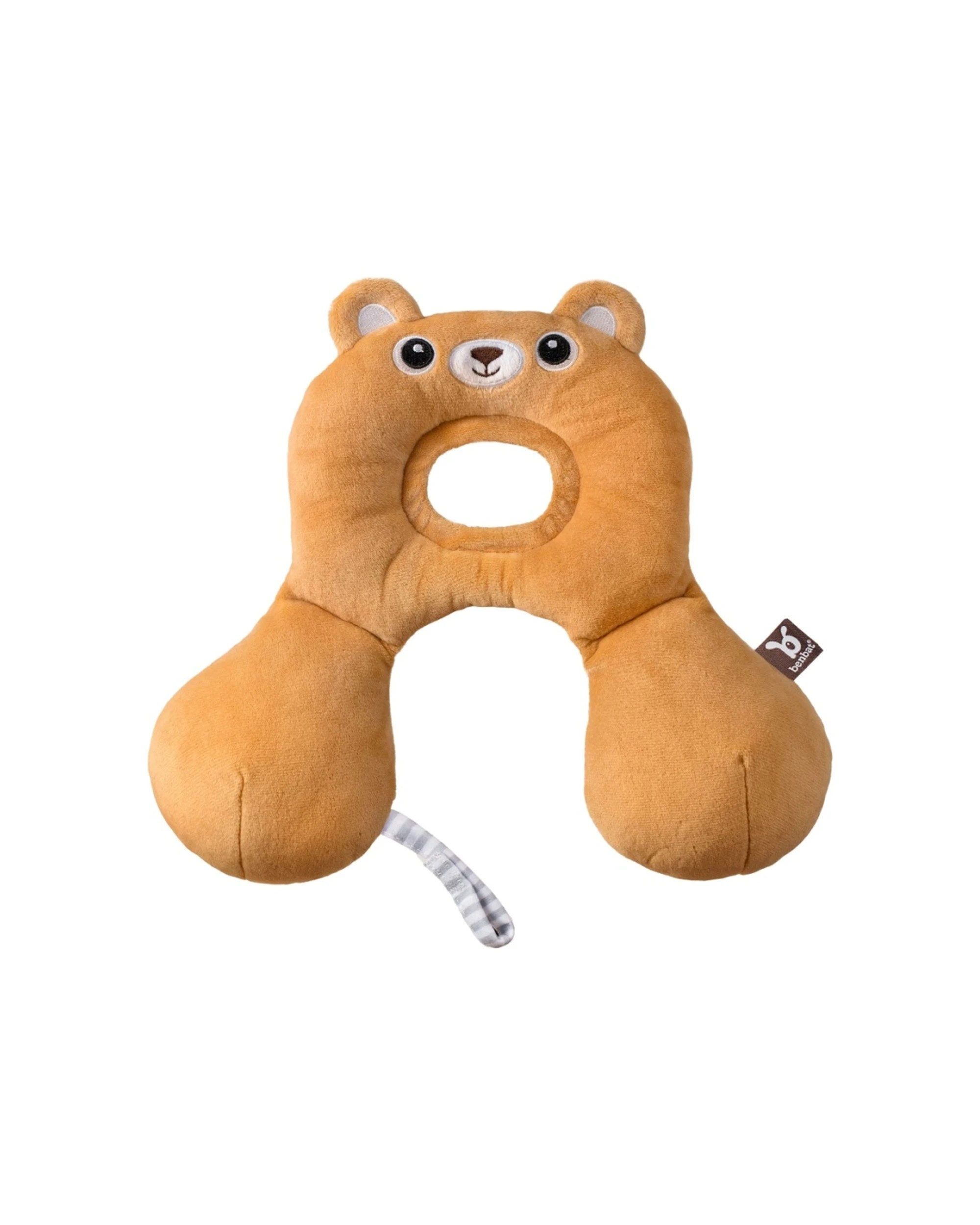 1 Benbat Infant Baby Travel Pillow With Neck Support & Reversible Sides Bear - Brown, 1 of 3