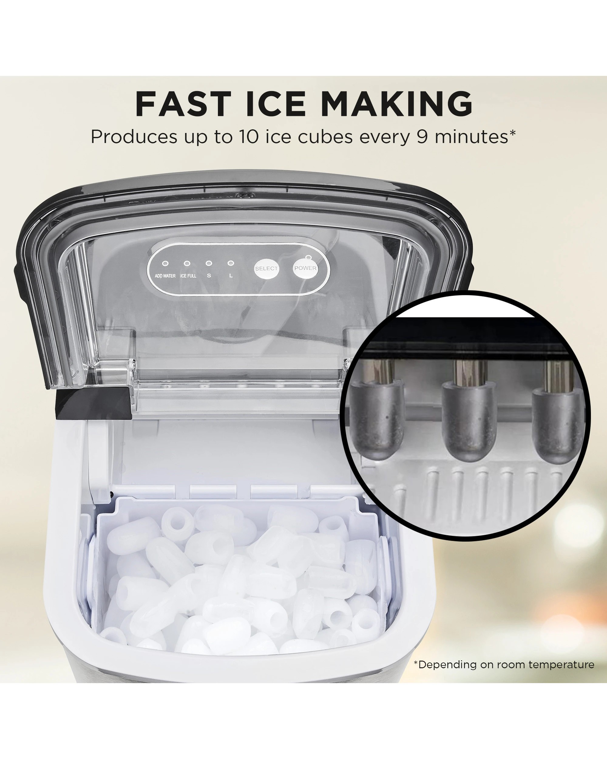 6 Morphy Richards Ice Maker Stainless Steel 15kg Small Large And Cube 2.1l Tank, 6 of 10