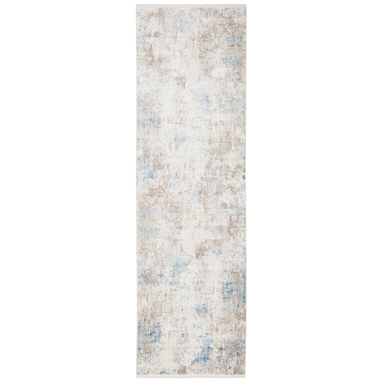 1 Common Ground Rugs Glimmers 108 300x80cm Runner - Medium Bamboo Silk Power Loomed Rug - Blue, 1 of 9