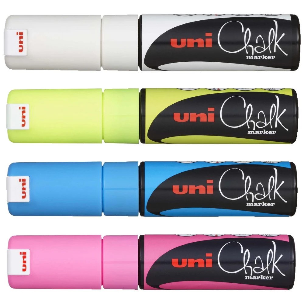 2 Uni Liquid Chalk Marker Chisel Assorted 4 Pack, 2 of 2