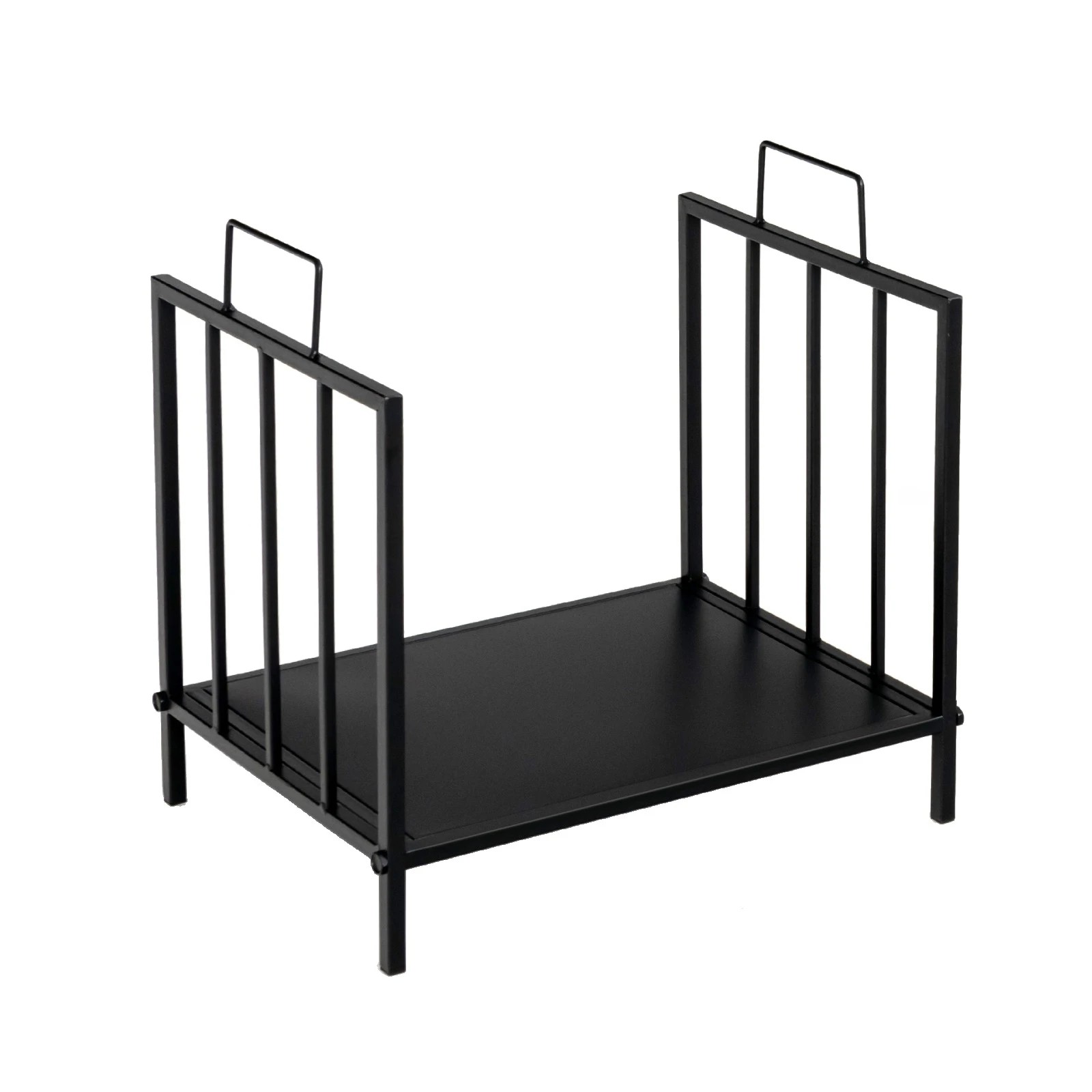 1 Costway Firewood Storage Rack Steel Fire Wood Stand 46x31x46cm - Black, 1 of 1