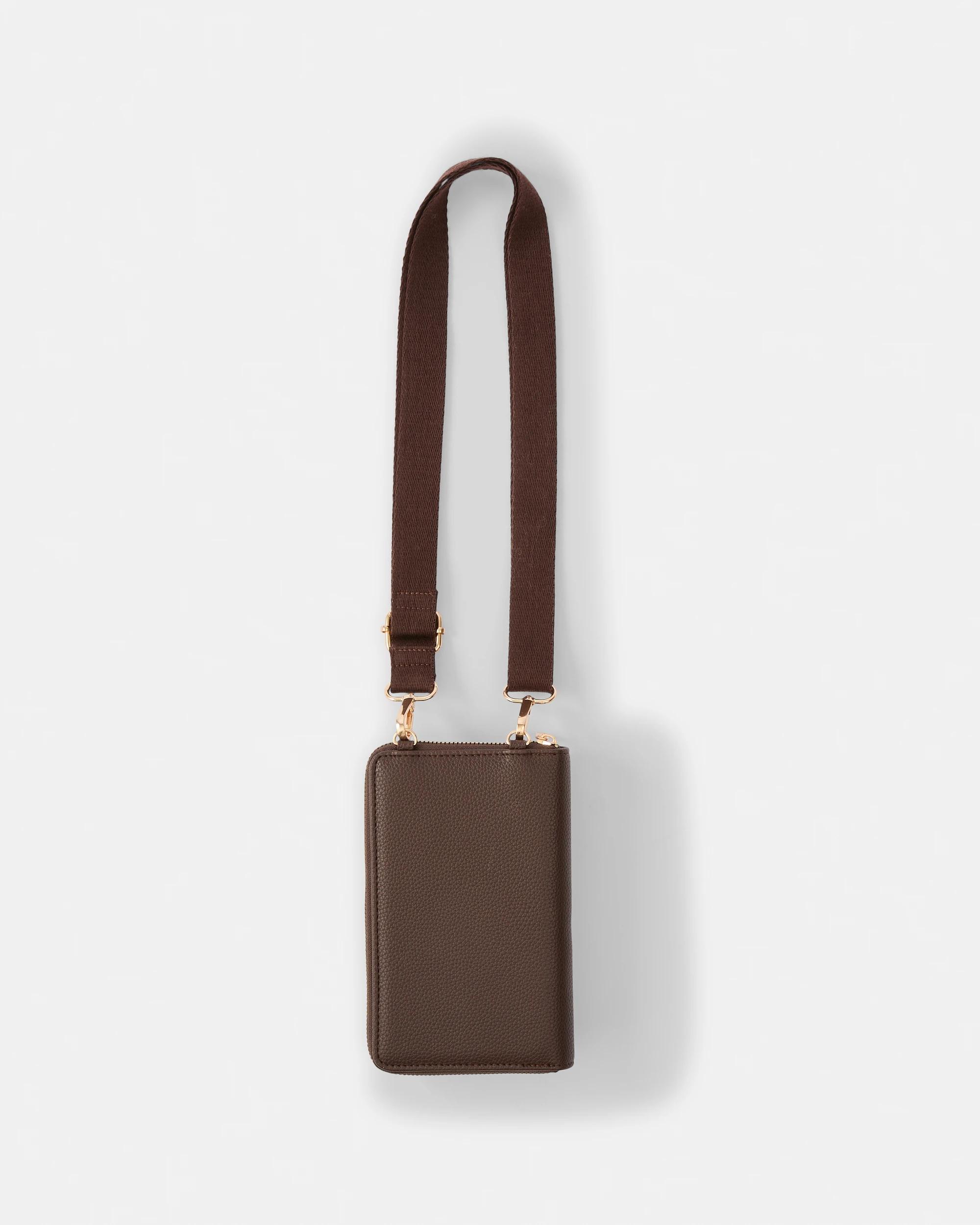 2 Crossbody Phone Wallet Bag Choc Plum, 2 of 6