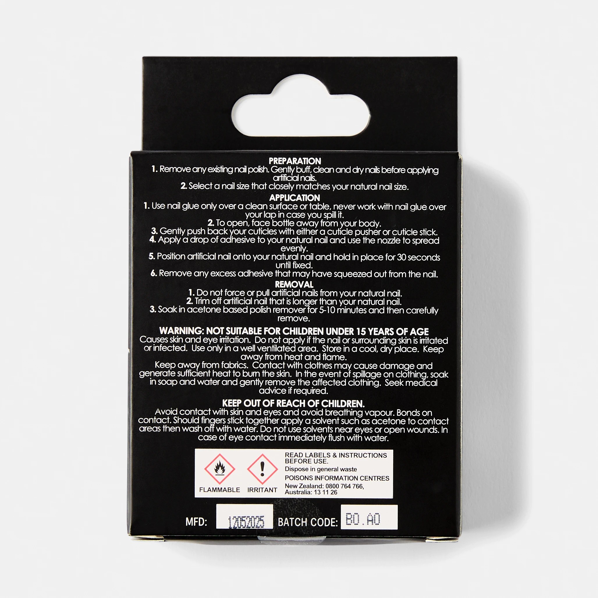 2 OXX Cosmetics 24 Pack Artificial Nails with Adhesive - Medium Square Shape, French Tip, 2 of 4