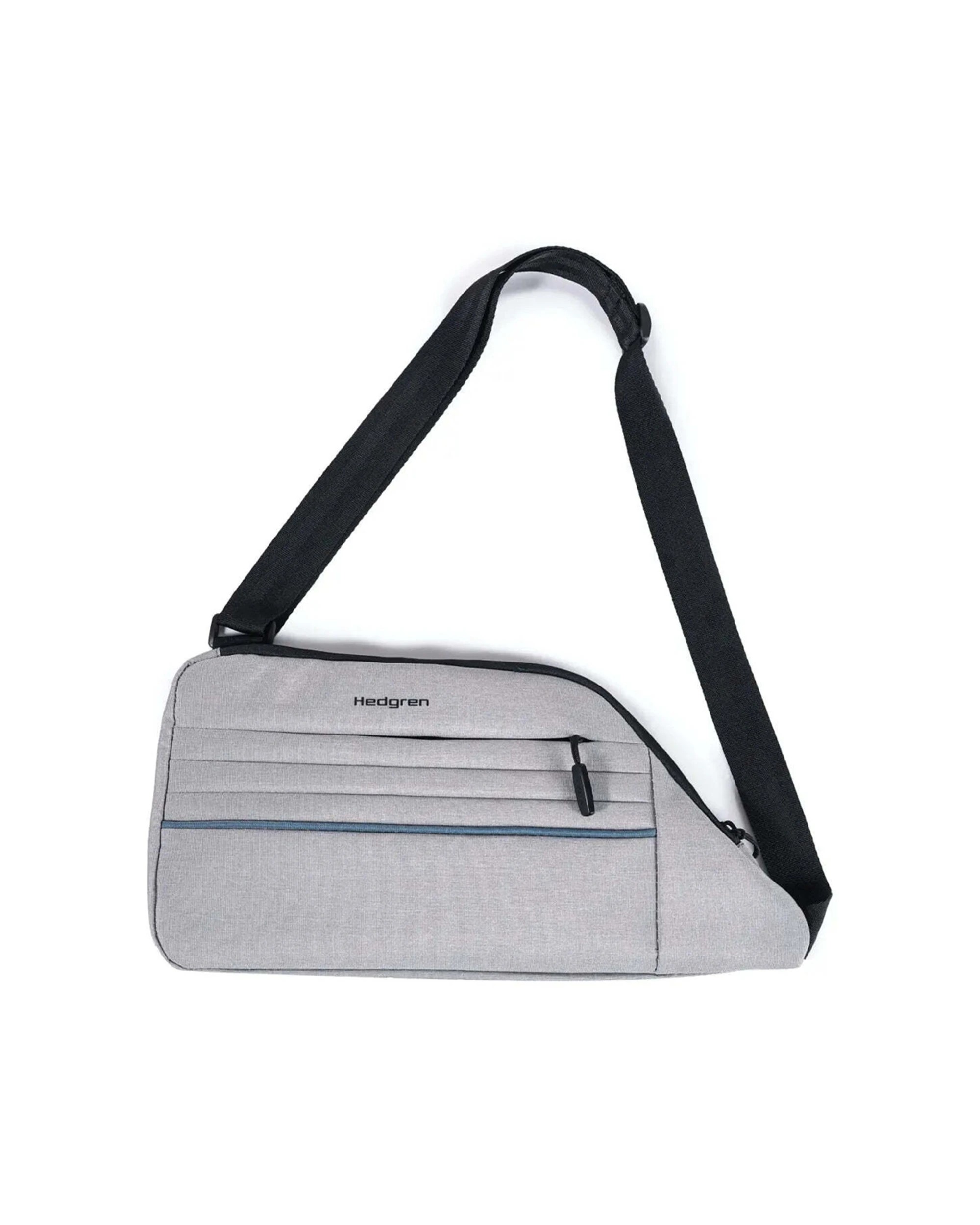 1 Hedgren Frame Flat Monosling Bag Medium Water Repellent Polyester - Silver, 1 of 7
