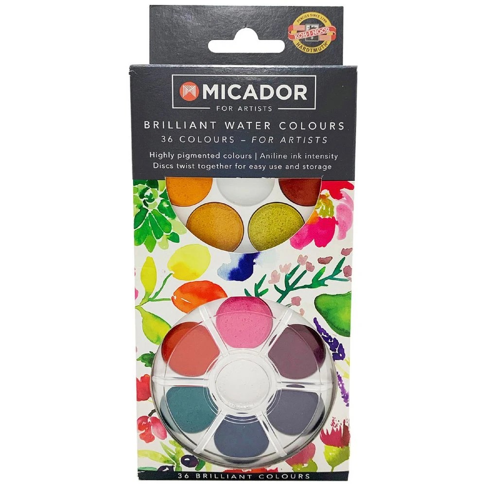 1 Micador for Artists Brilliant Watercolour Disc 36 Pack, 1 of 4