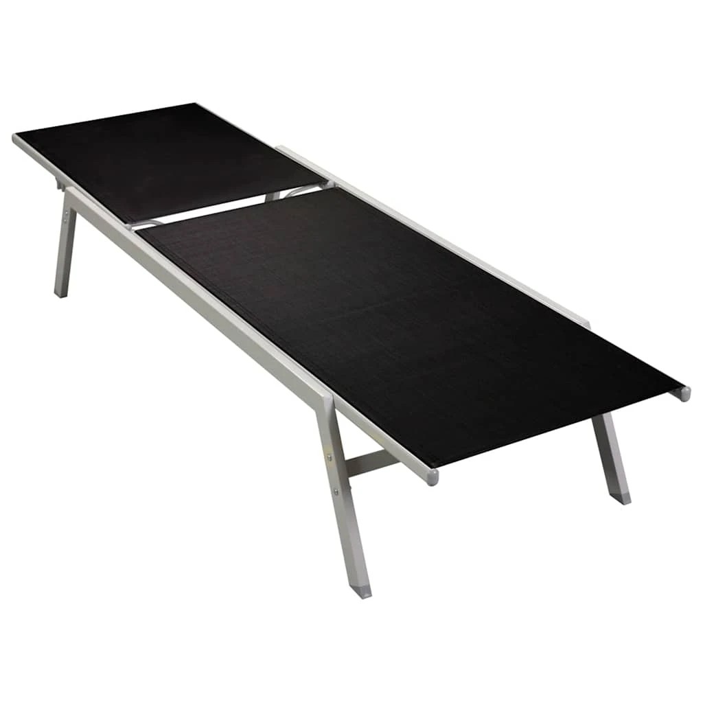 1 vidaXL Sun lounger Adjustable Armrests - Black, 1 of 7