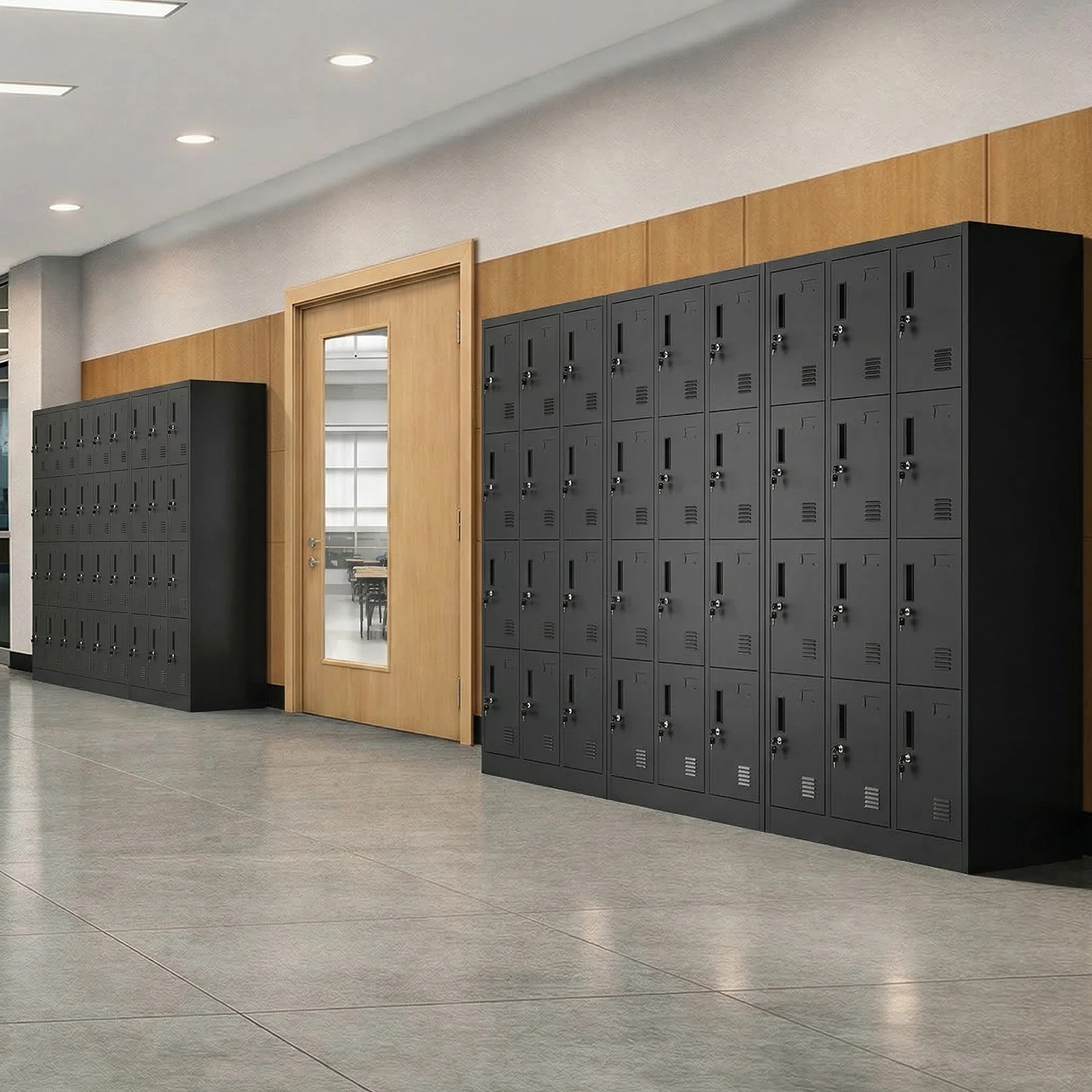 4 Oikiture 12 Doors Locker Cabinet Steel Storage Cupboard Office School Gym - Black, 4 of 7