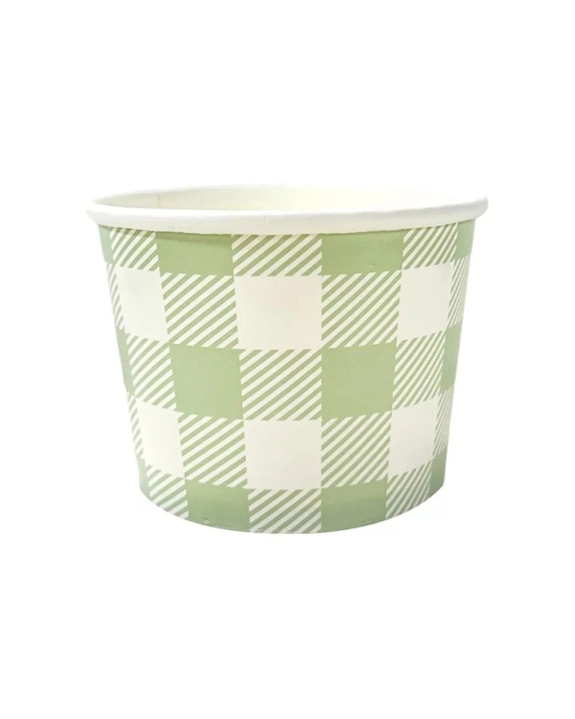 2 Party Maker 10pc Gingham Disposable Paper Tub Tableware Party Supplies - Green, 2 of 4
