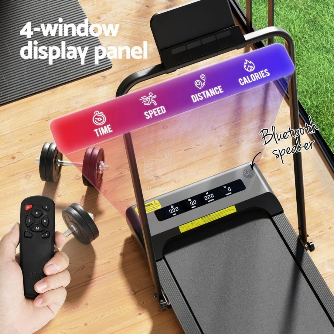 7 Everfit Treadmill Electric Walking Pad Incline Under Desk 380mm - Black, 7 of 10