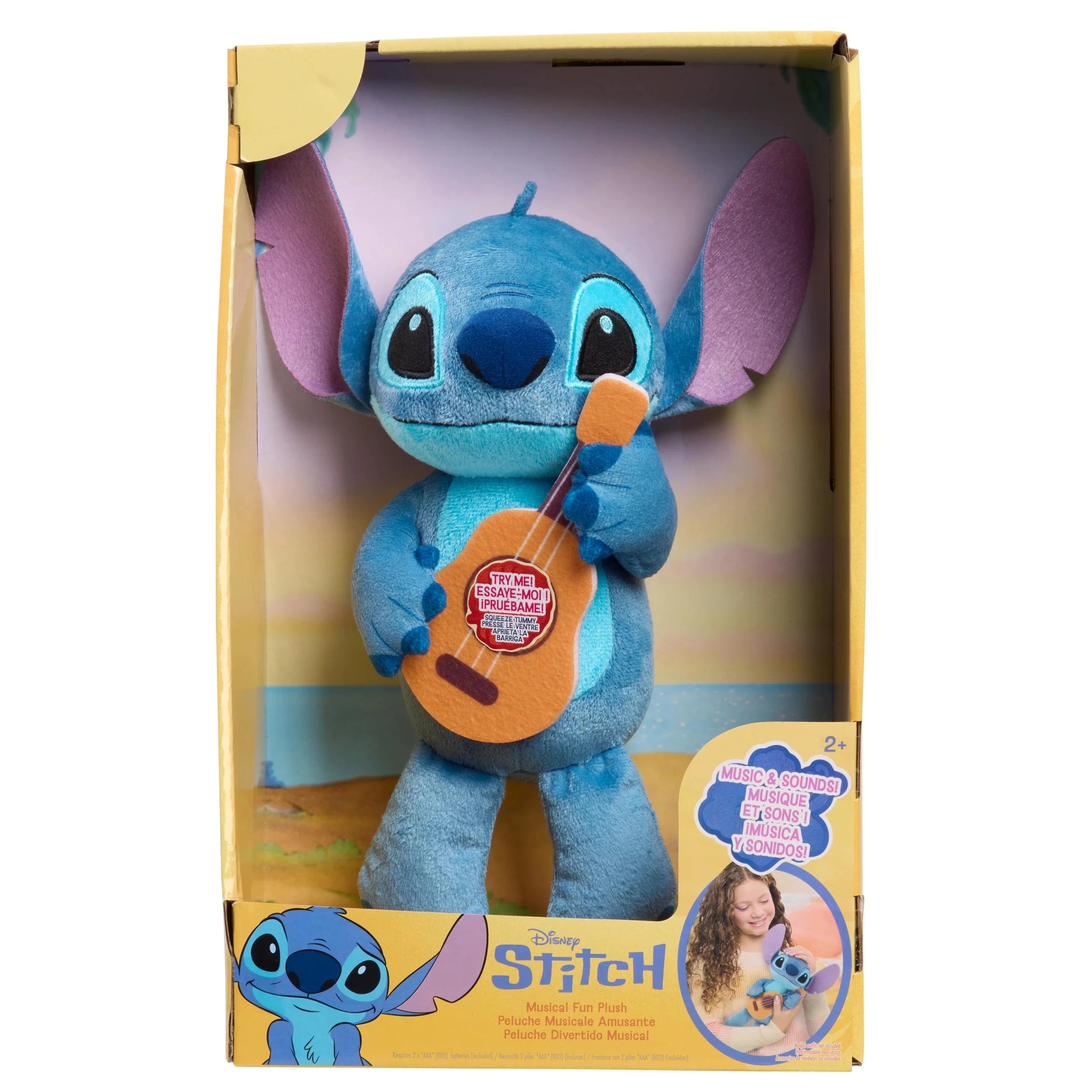 1 Disney Stitch Musical Fun Plush Toy With Ukulele - Multi, 1 of 3