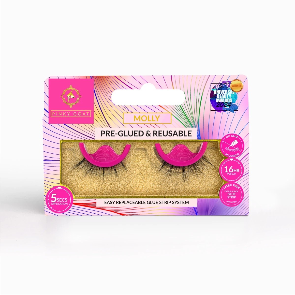 1 Pinky Goat Pre-Glued and Reusable False Lashes - Molly, 1 of 2