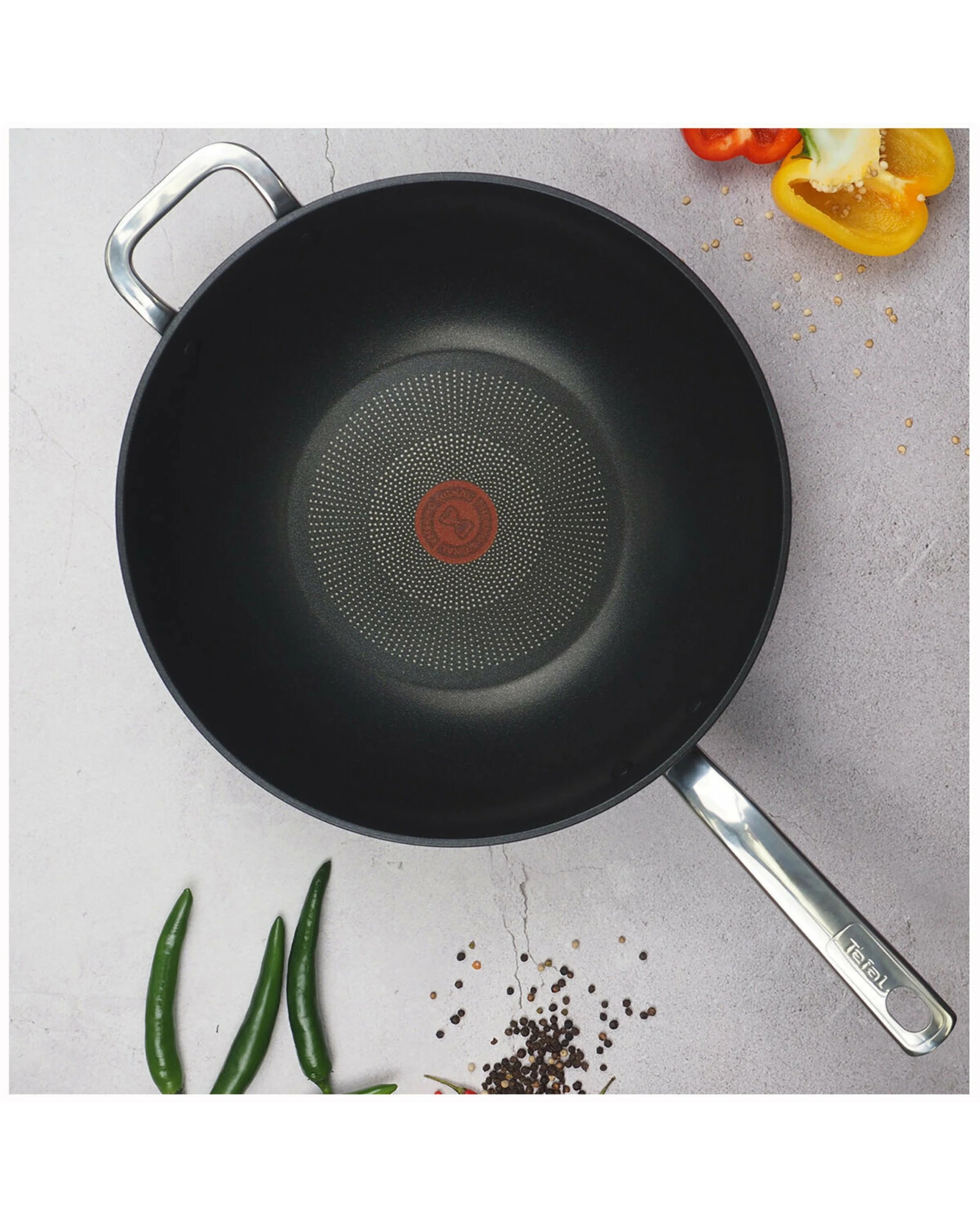 4 Tefal Premium Specialty Hard Anodised Induction Non-Stick Wok 32cm with Lid, 4 of 4