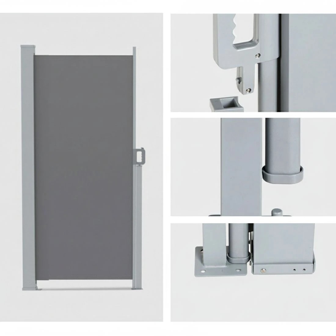 6 Instahut Side Awning Sun Shade Outdoor Retractable Privacy Screen 2X3M - Grey, 6 of 6