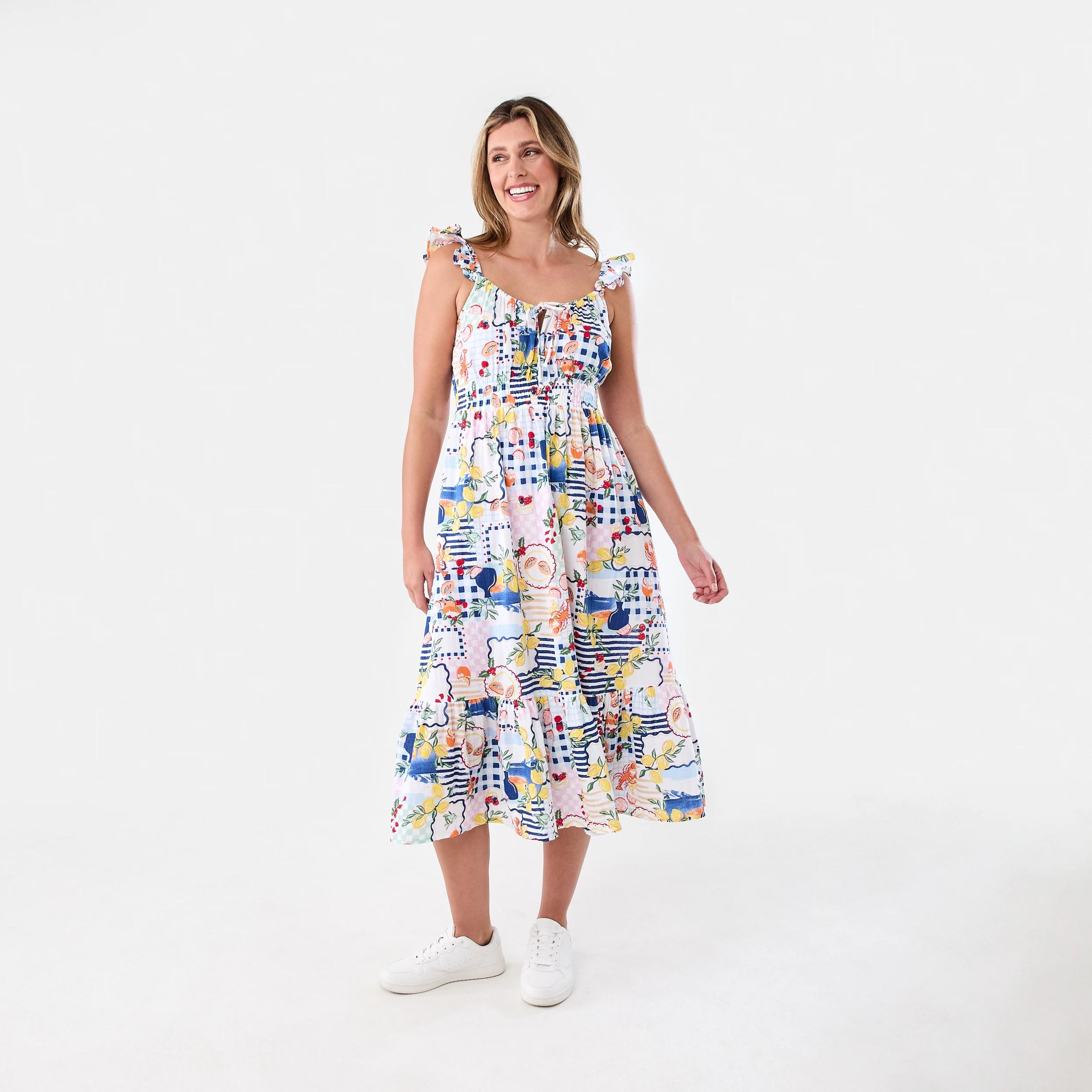 1 Sleeveless Christmas Midi Dress Xmas Vacay, 1 of 8