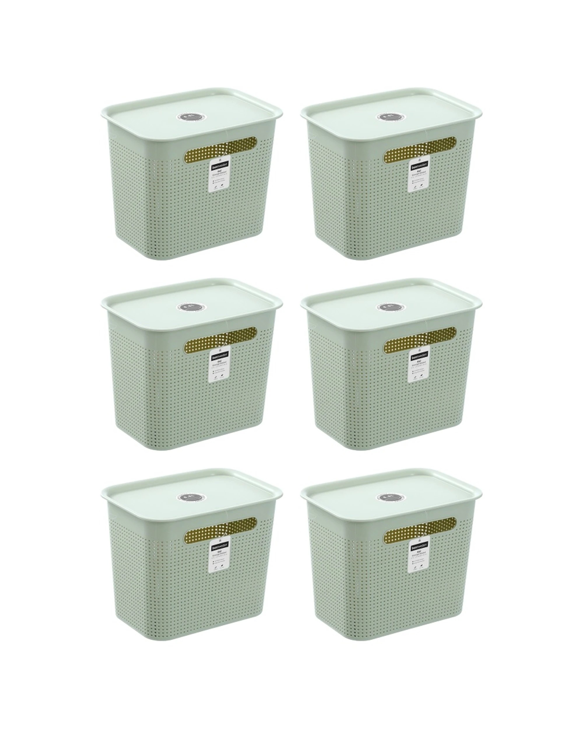 1 Boxsweden 6PK Koi Lidded Home Organiser Storage Container Basket 6.5L - Assorted, 1 of 7
